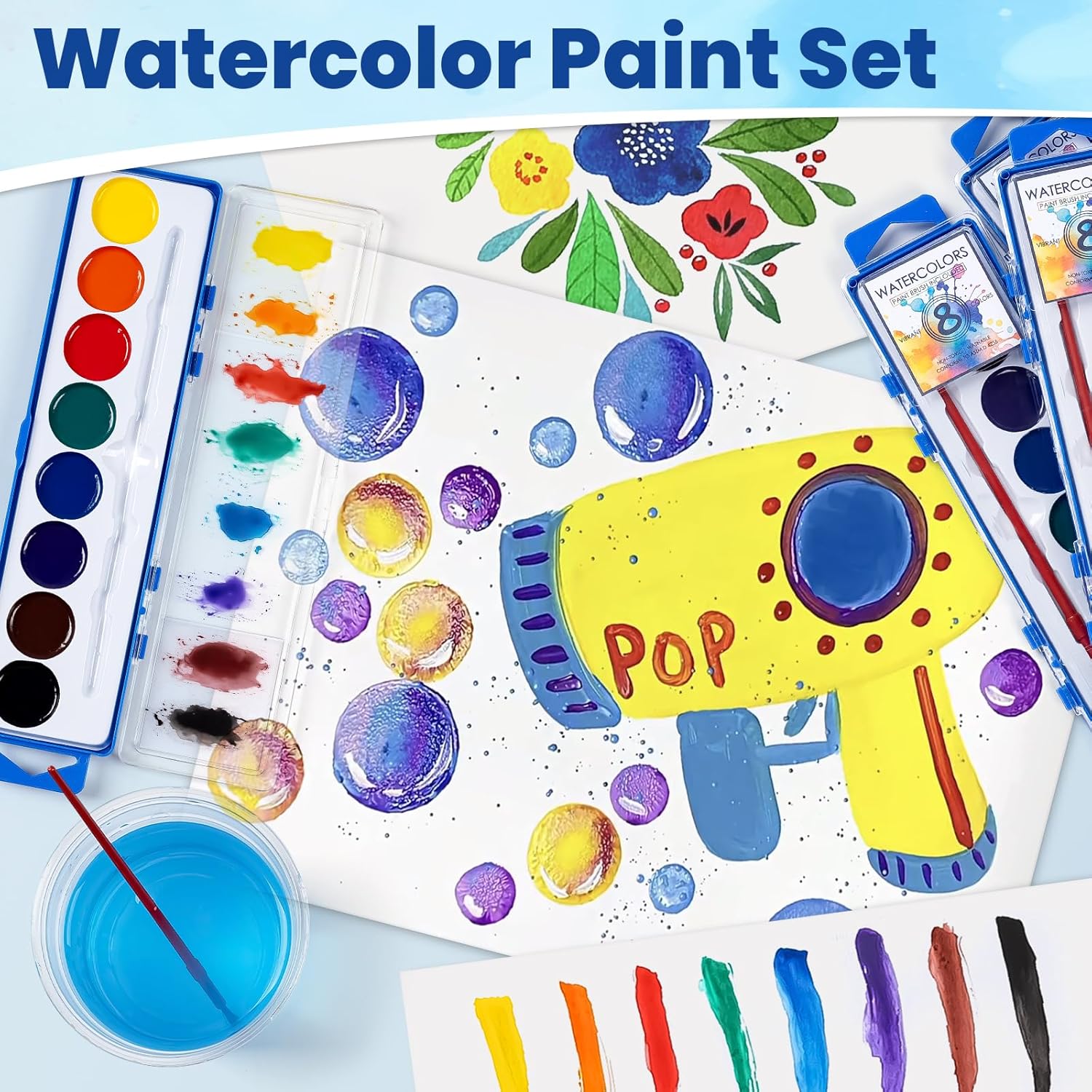 36 Pack Watercolor Paint Set, Kids Washable Paint