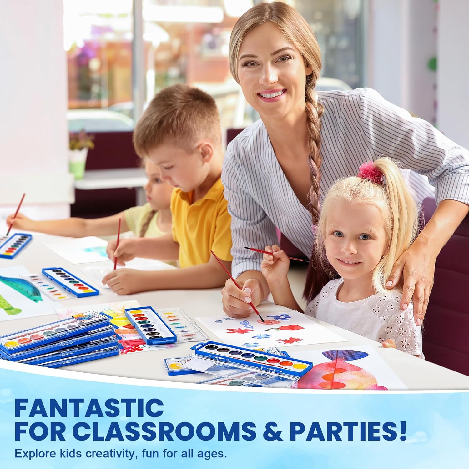 36 Pack Watercolor Paint Set, Kids Washable Paint