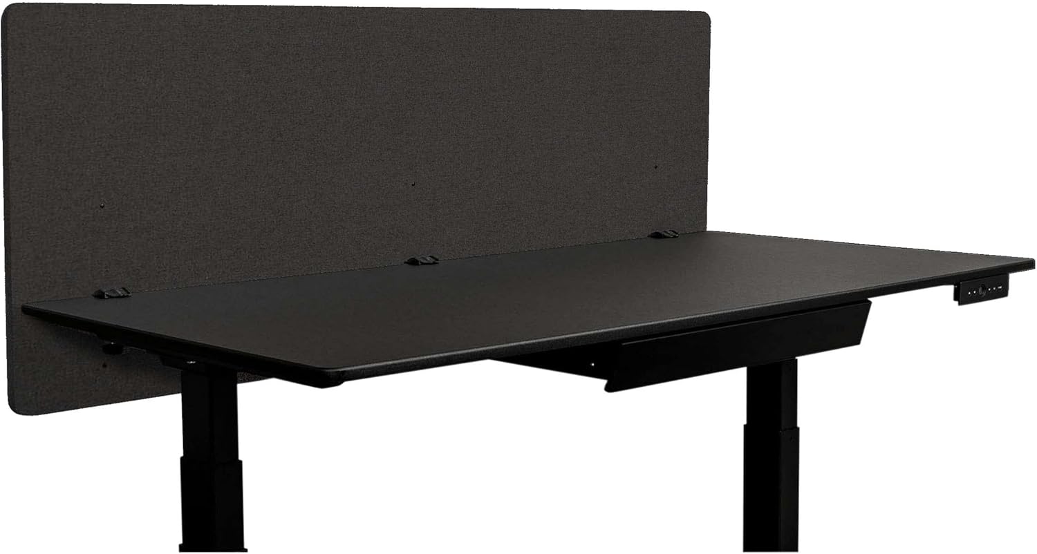 Stand Up Desk Store ReFocus Clip-On Acoustic Desk Divider Privacy Panel, Reduces Noise and Visual Distractions (Cool Gray, 59 in. X 23.6 in.)