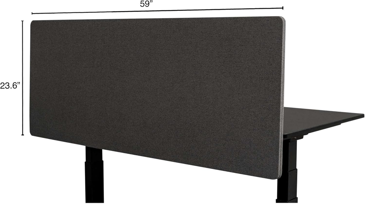 Stand Up Desk Store ReFocus Clip-On Acoustic Desk Divider Privacy Panel, Reduces Noise and Visual Distractions (Cool Gray, 59 in. X 23.6 in.)