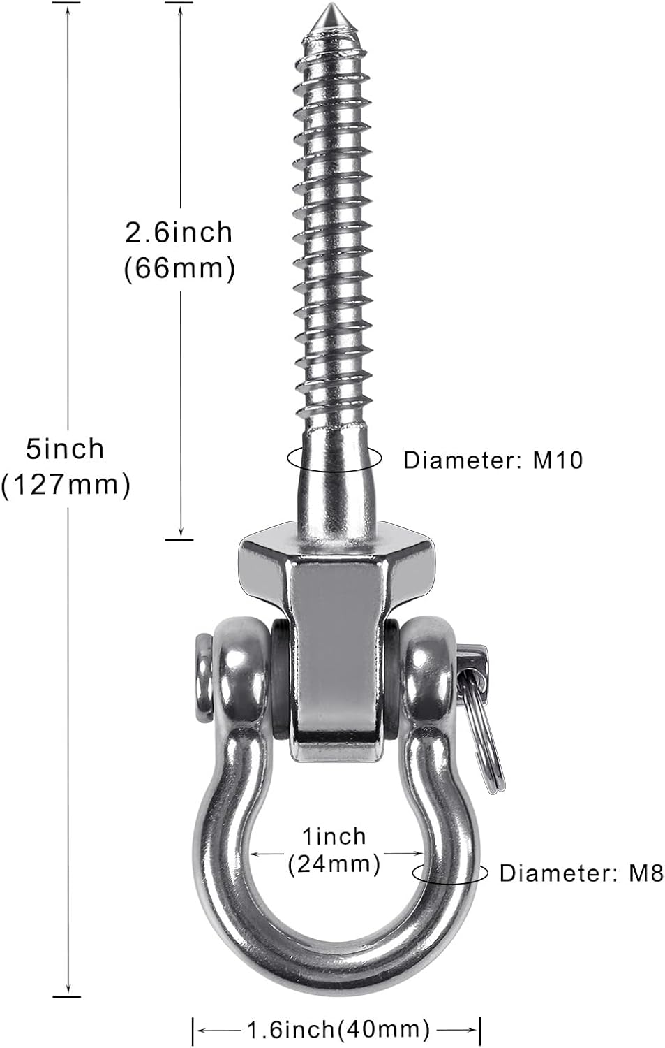 2 Pack 3 Stainless Steel Heavy Duty Swing Hooks