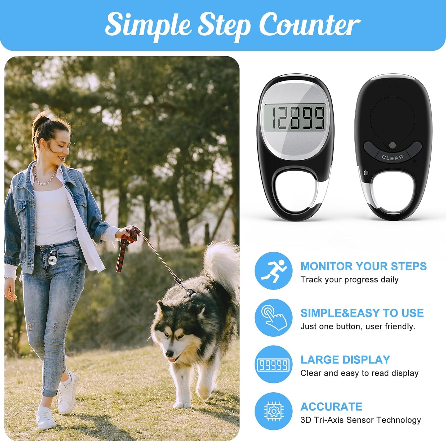 Walking Pedometer with Buckle