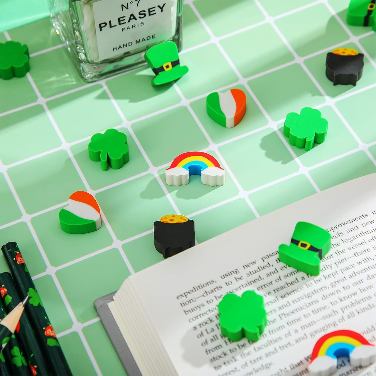 60 Pack St. Patrick's Kids Mini Erasers
