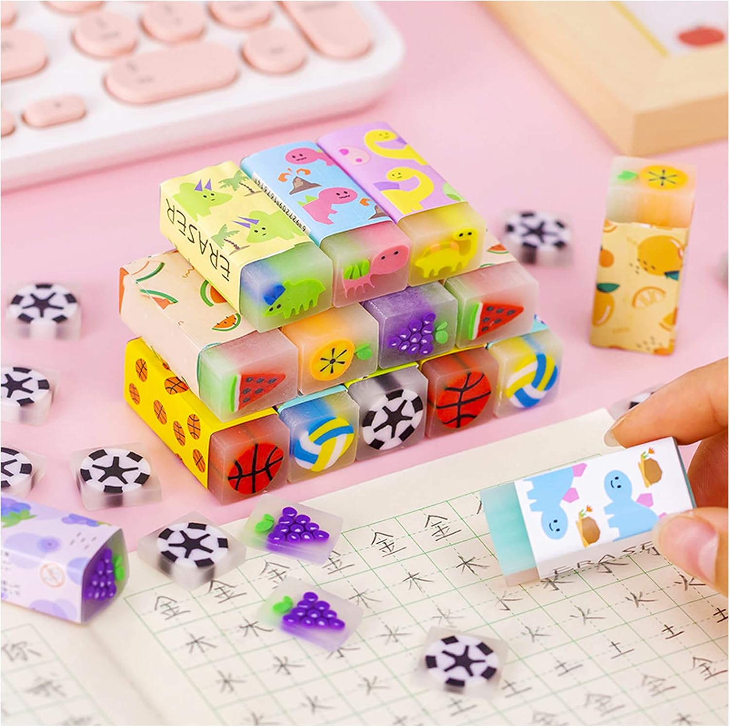 16 Pack Cute Kids Erasers Bulk