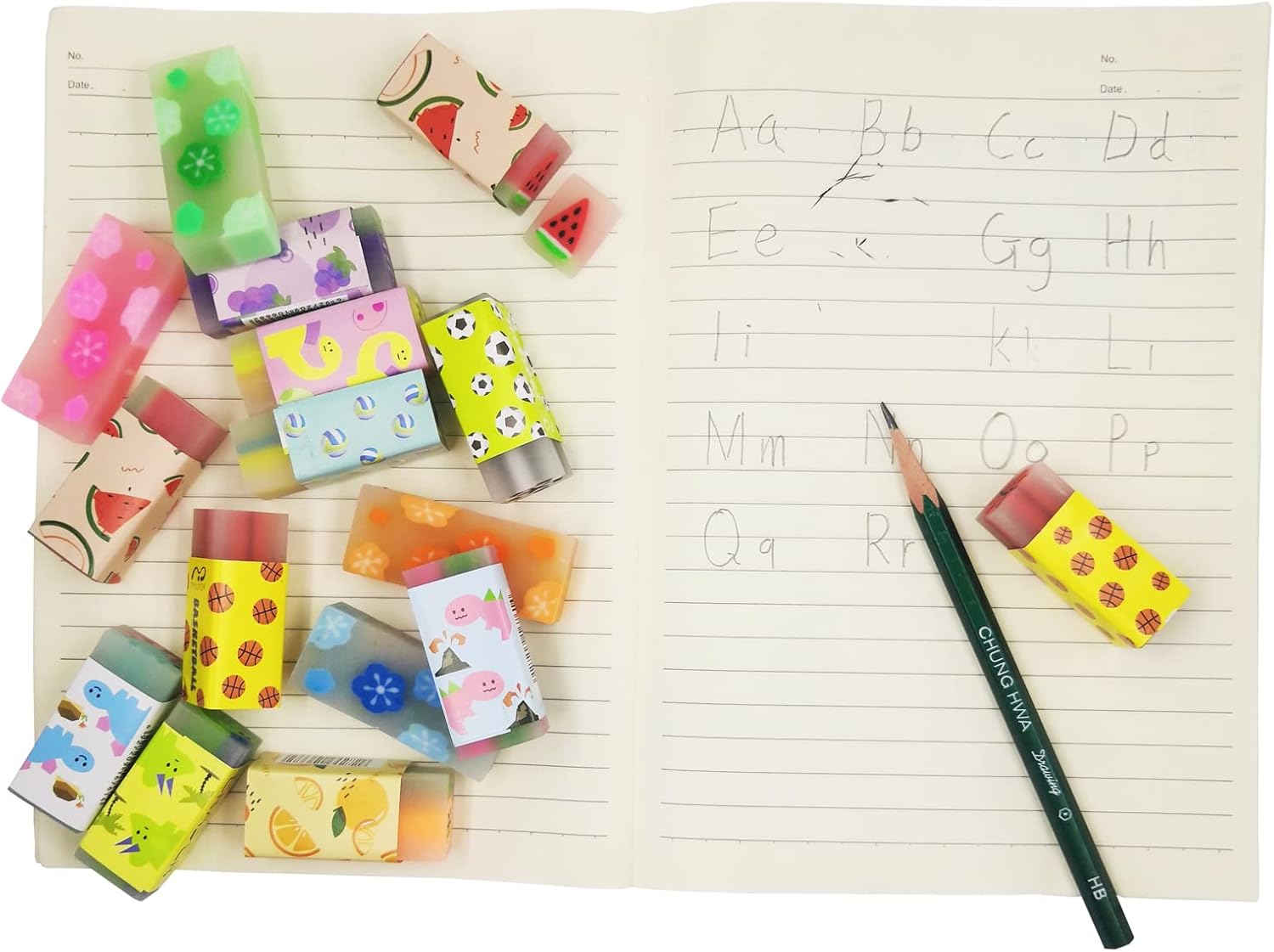 16 Pack Cute Kids Erasers Bulk