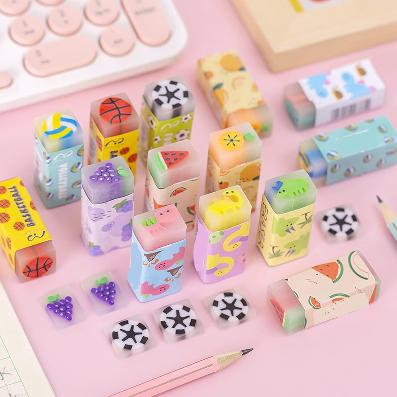 16 Pack Cute Kids Erasers Bulk