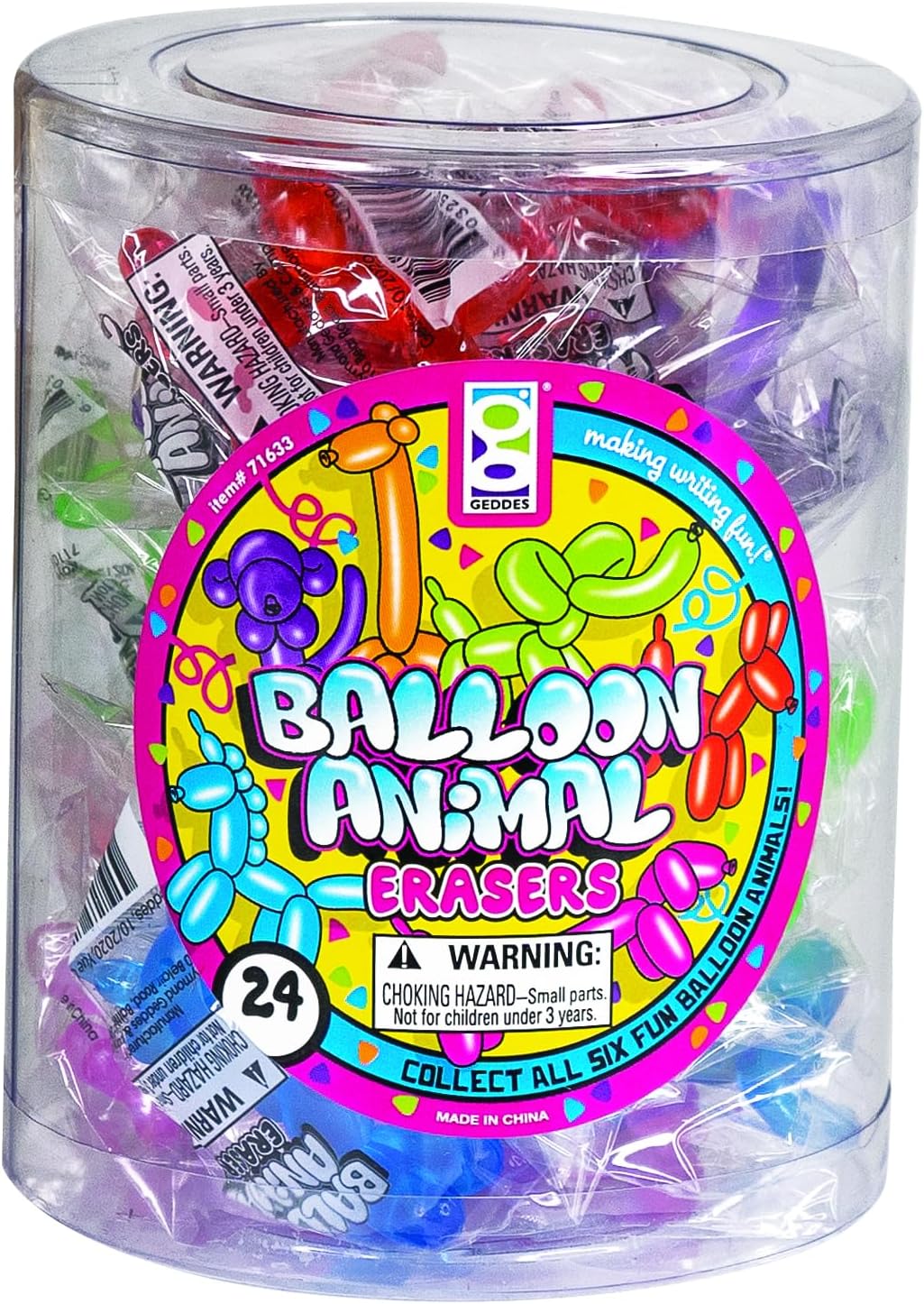 24 Pack Balloon Rubber Animal Bucket