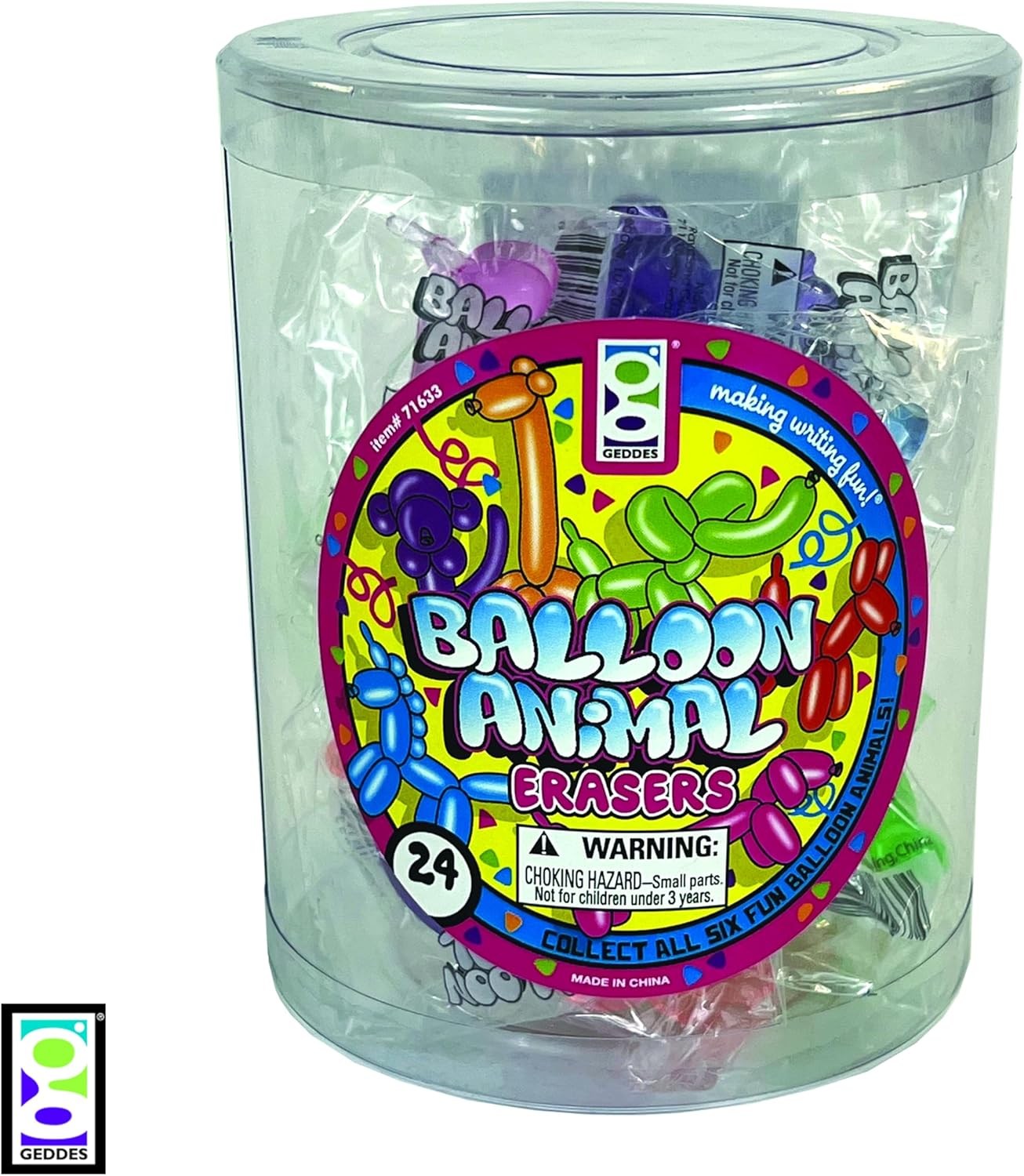 24 Pack Balloon Rubber Animal Bucket