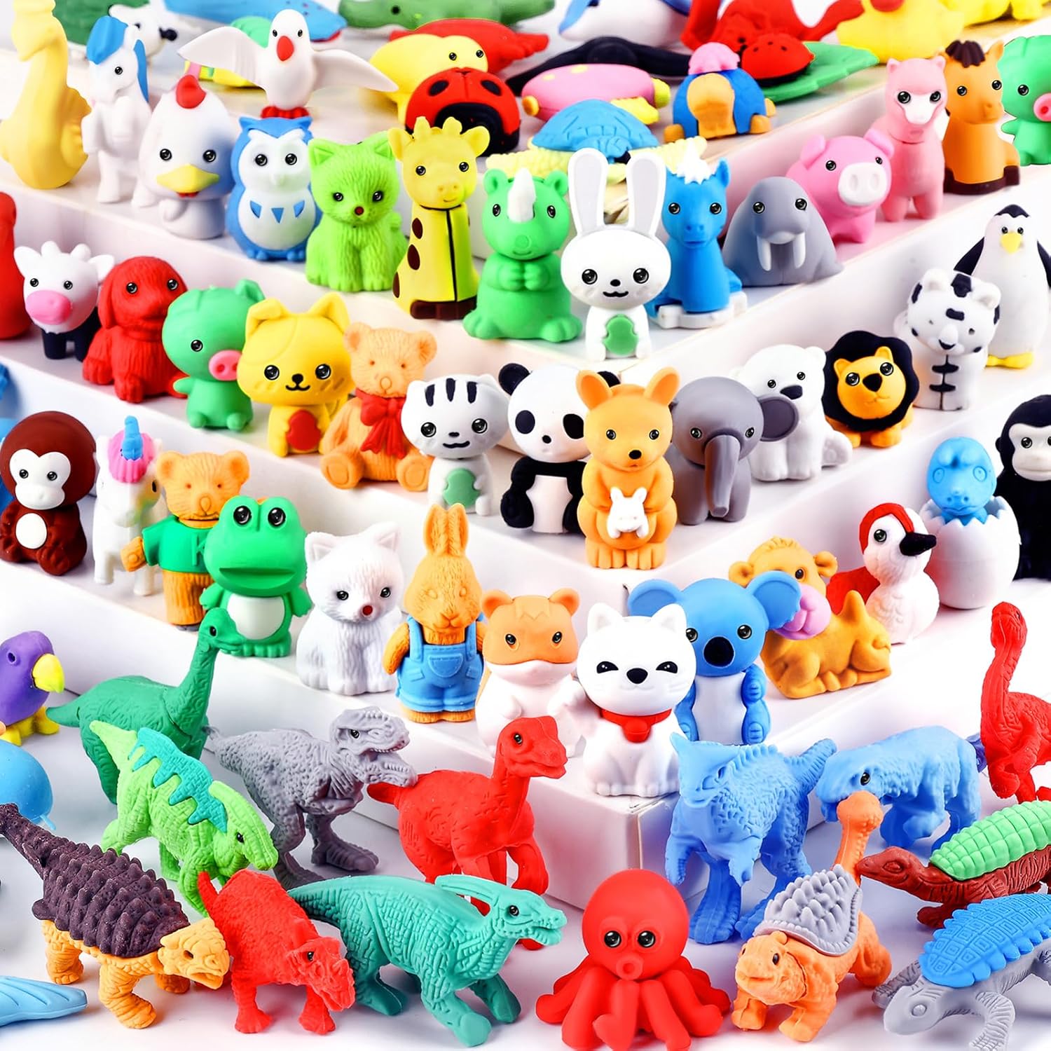 80 Pack Animal Eraser, Kids Table Pet Pencil Eraser