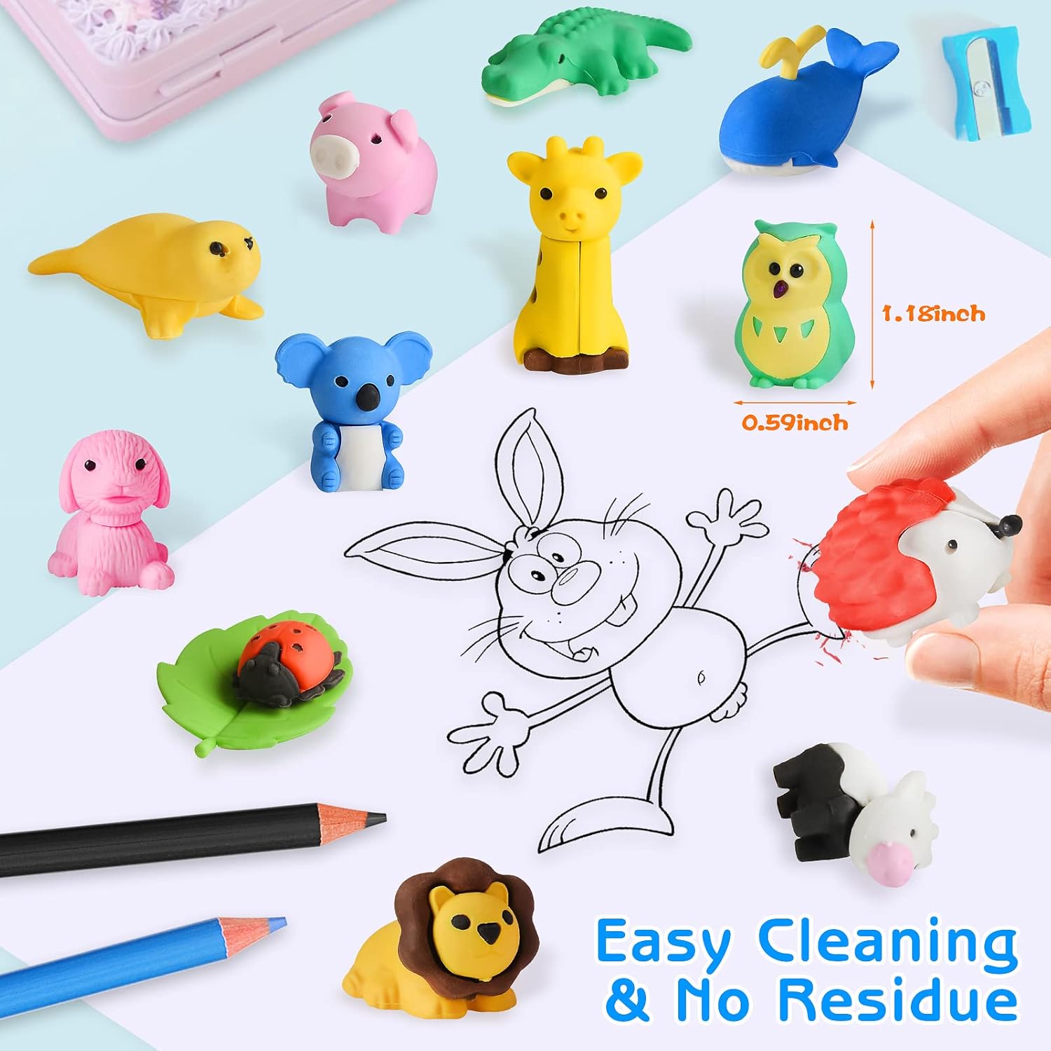 120 Pack Animal Eraser