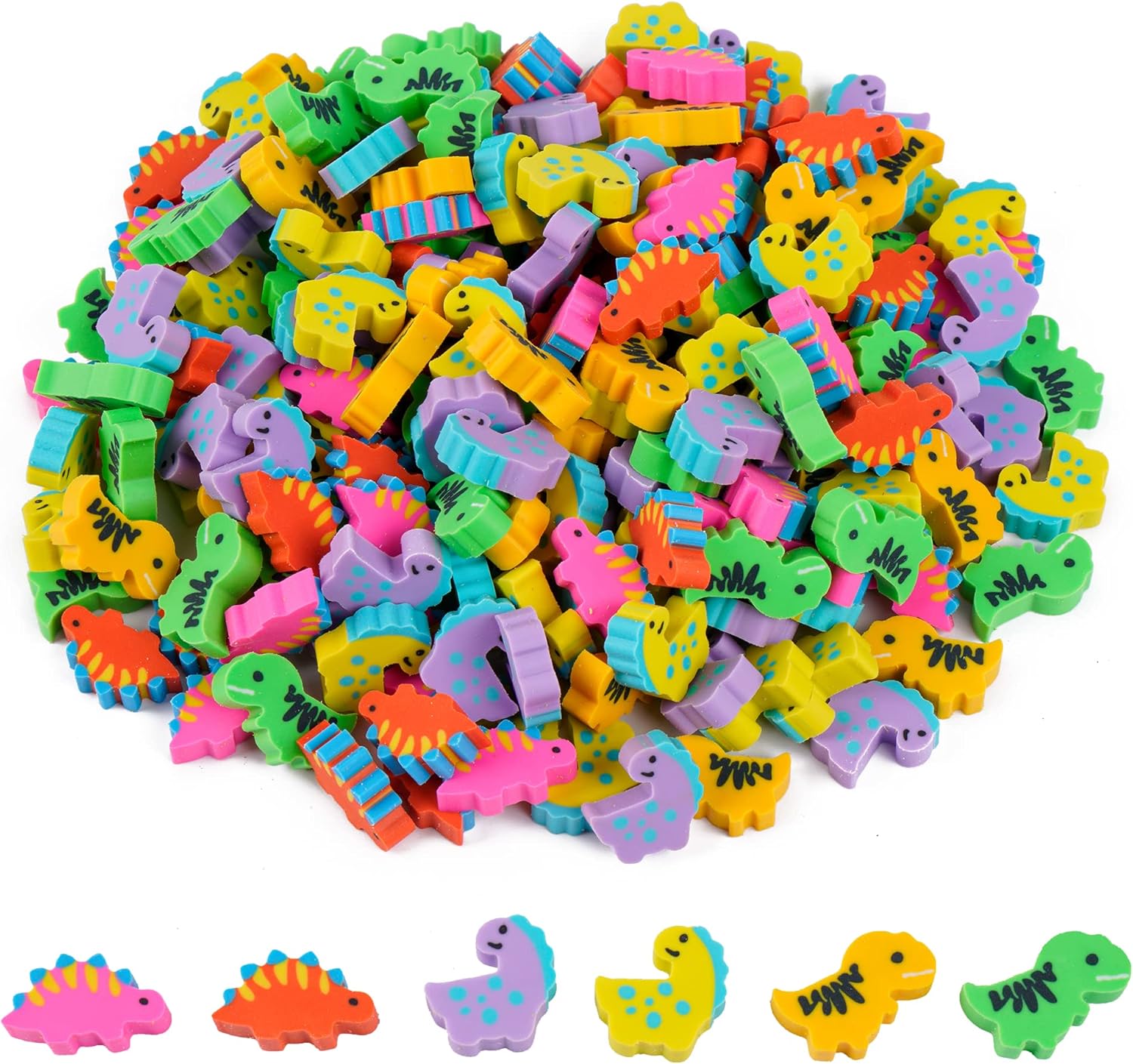 2 Pack Mini Dinosaur Erasers