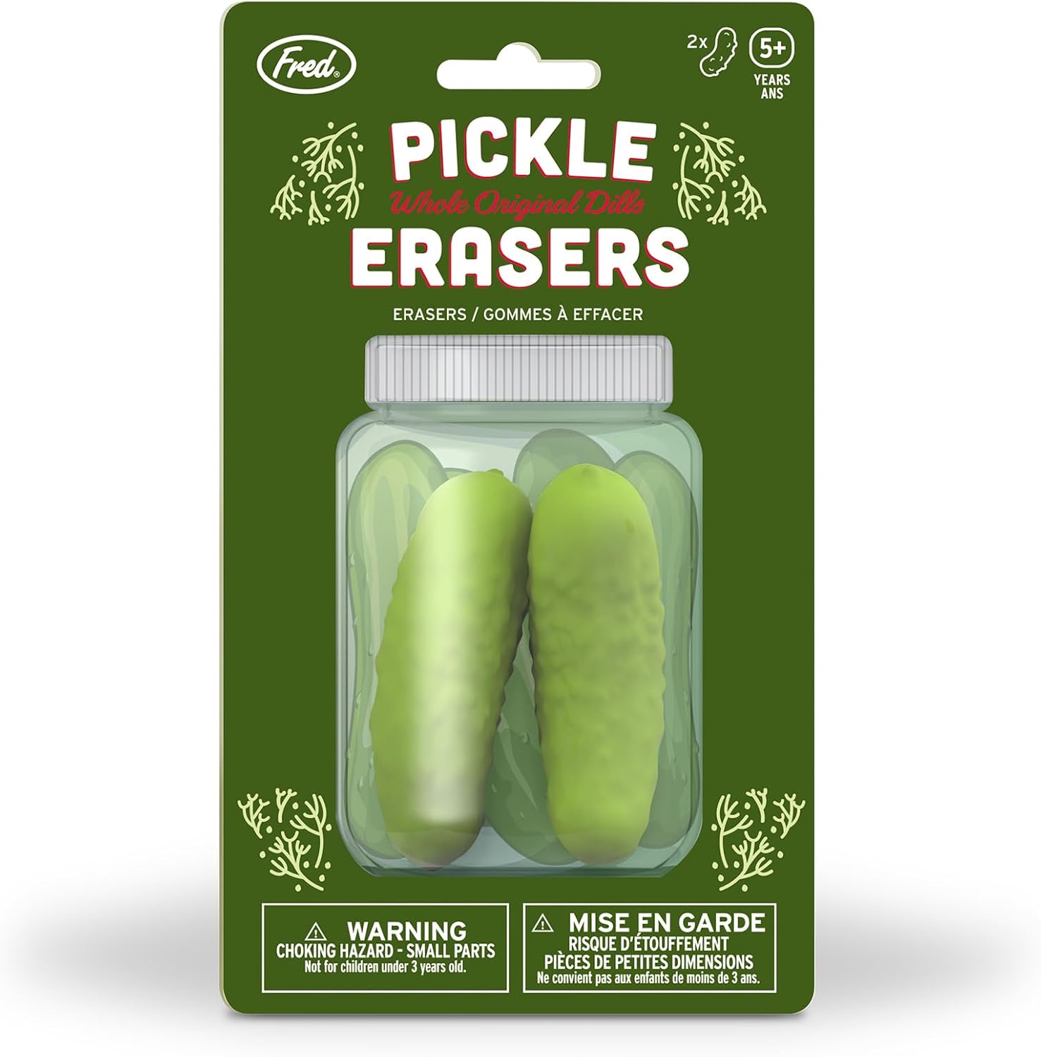 Set of 2 Genuine Fred Pickle Erasers