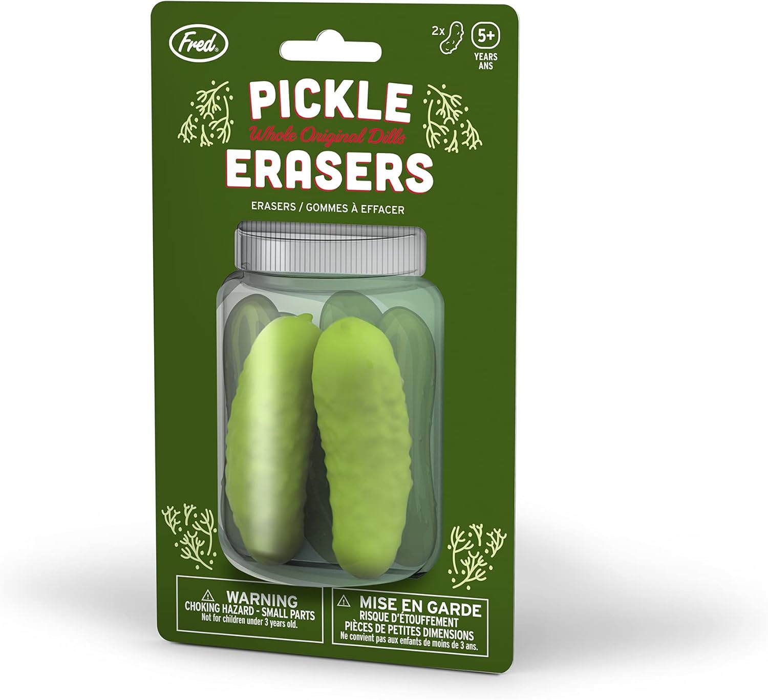 Set of 2 Genuine Fred Pickle Erasers