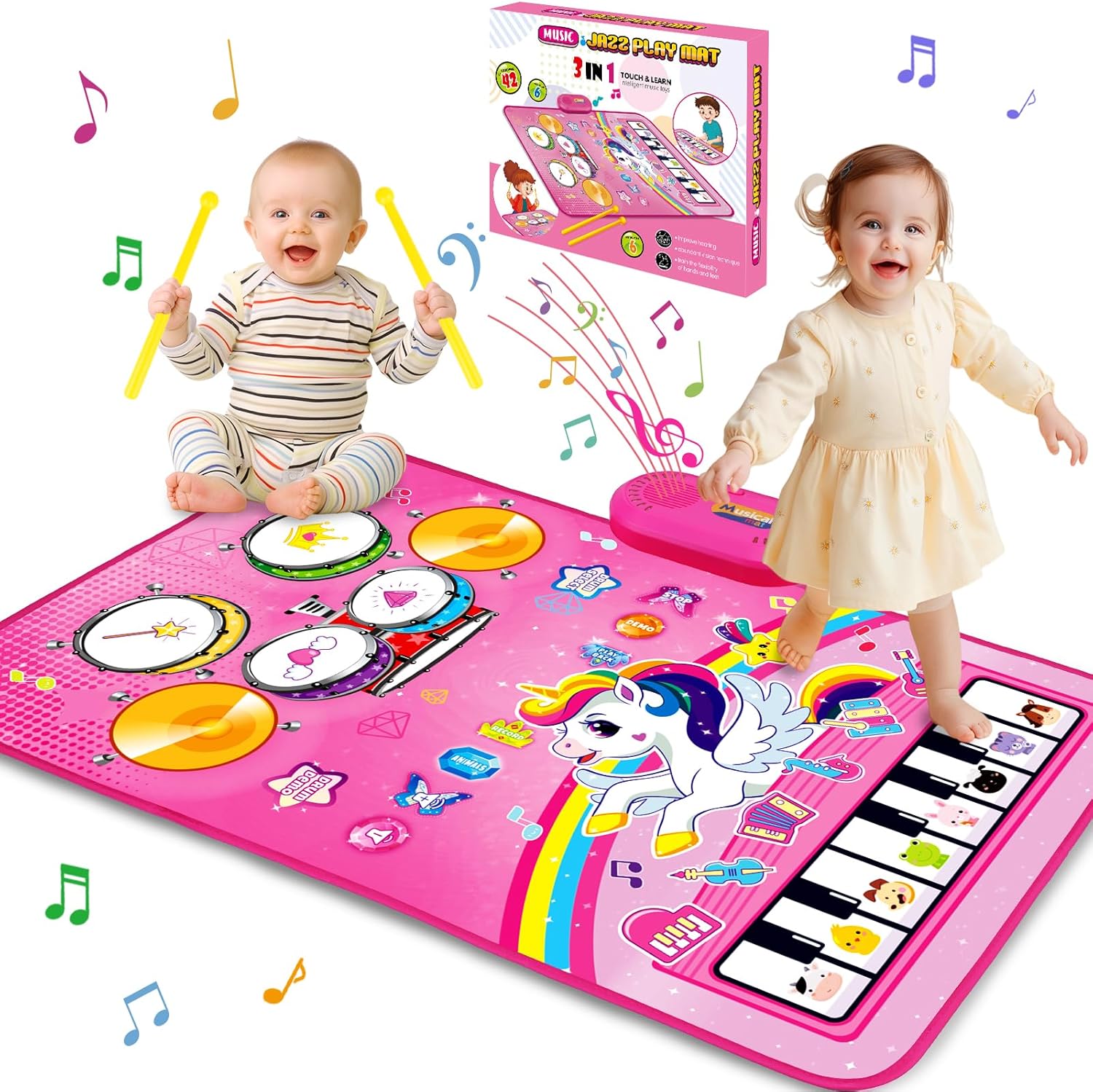1 Year Old Girls Toys: Baby Musical Mat, Unicorn Toys, 12-18 Months Gifts