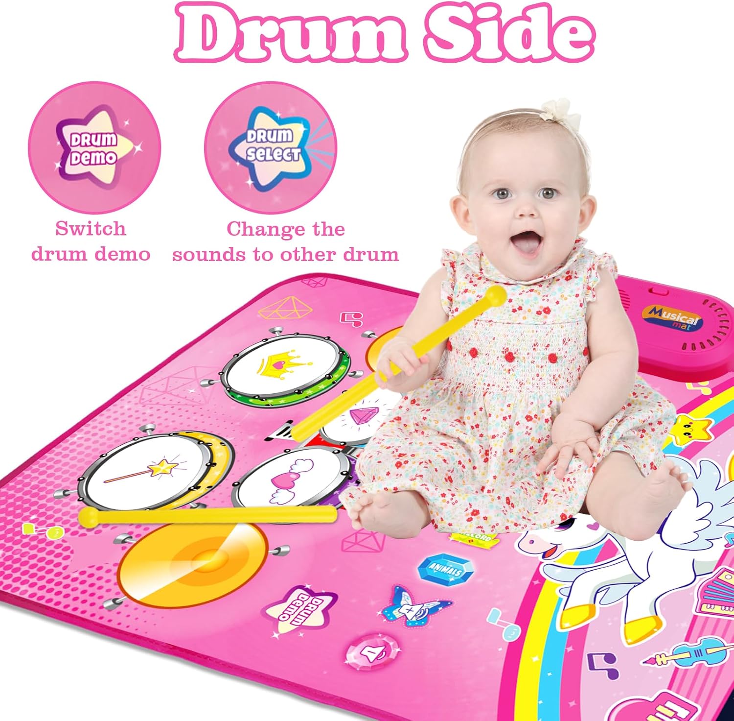 1 Year Old Girls Toys: Baby Musical Mat, Unicorn Toys, 12-18 Months Gifts