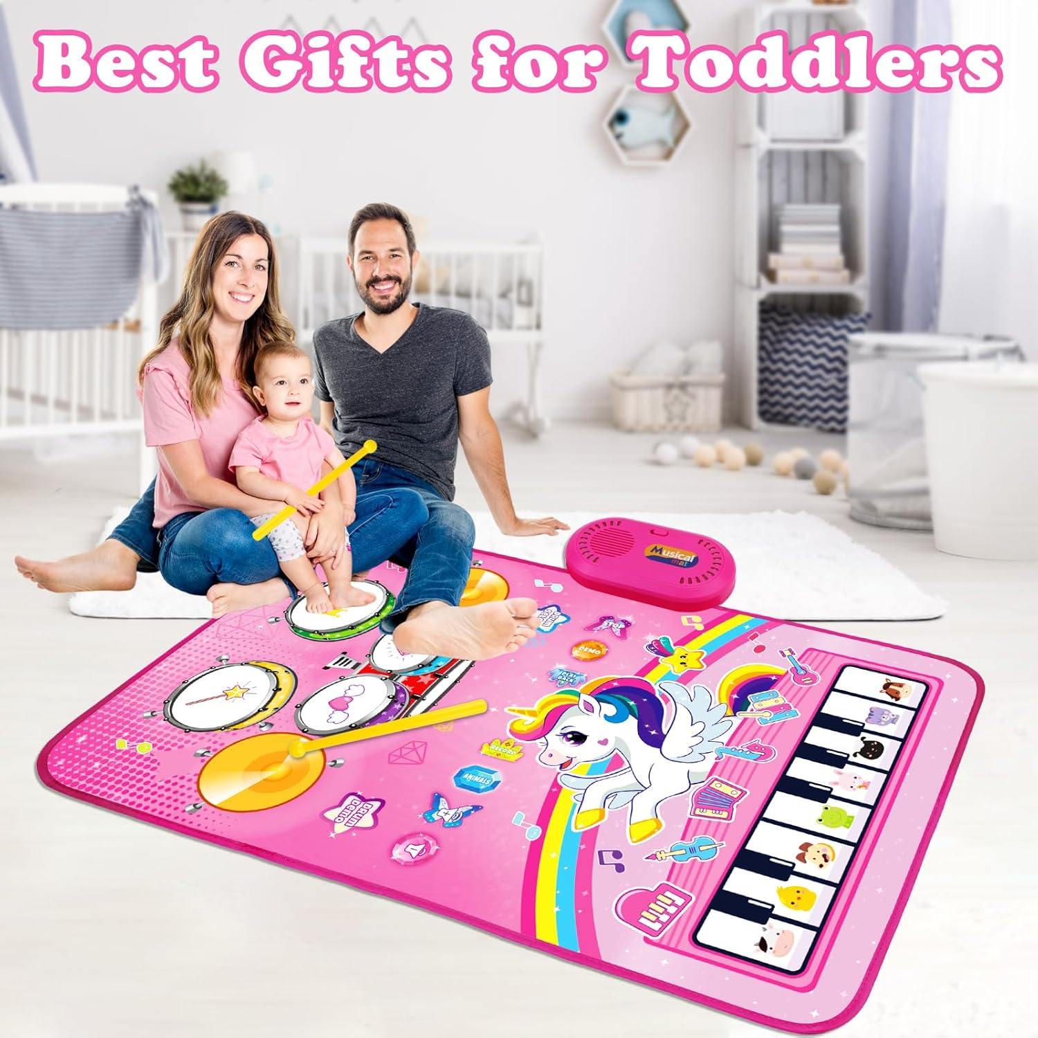 1 Year Old Girls Toys: Baby Musical Mat, Unicorn Toys, 12-18 Months Gifts