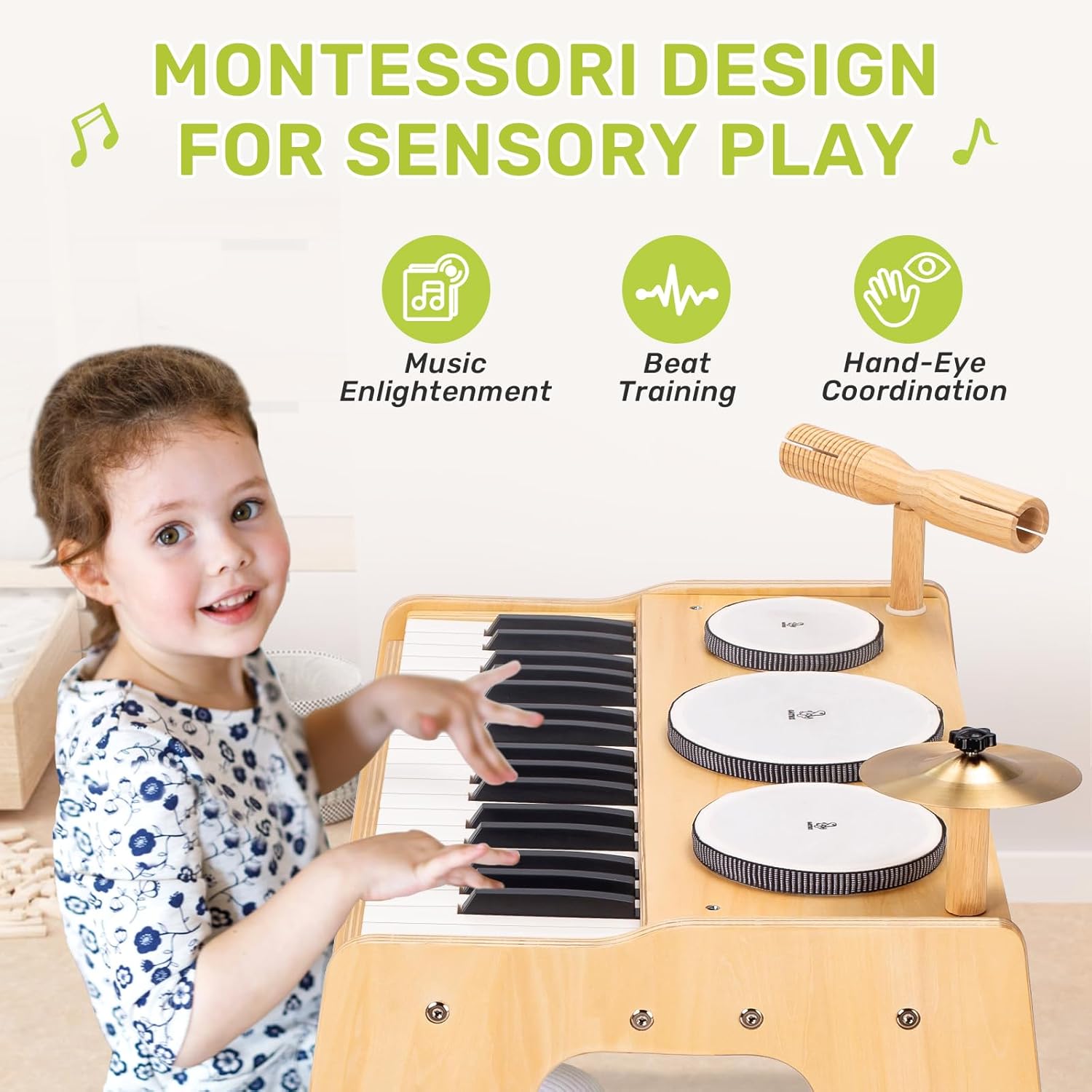 Kids Piano Keyboard, 37 Keys with Drum Set, 9 in 1 Instrument, 3+ Years Old