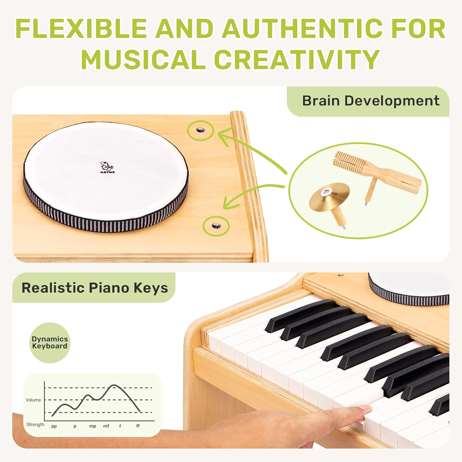 Kids Piano Keyboard, 37 Keys with Drum Set, 9 in 1 Instrument, 3+ Years Old