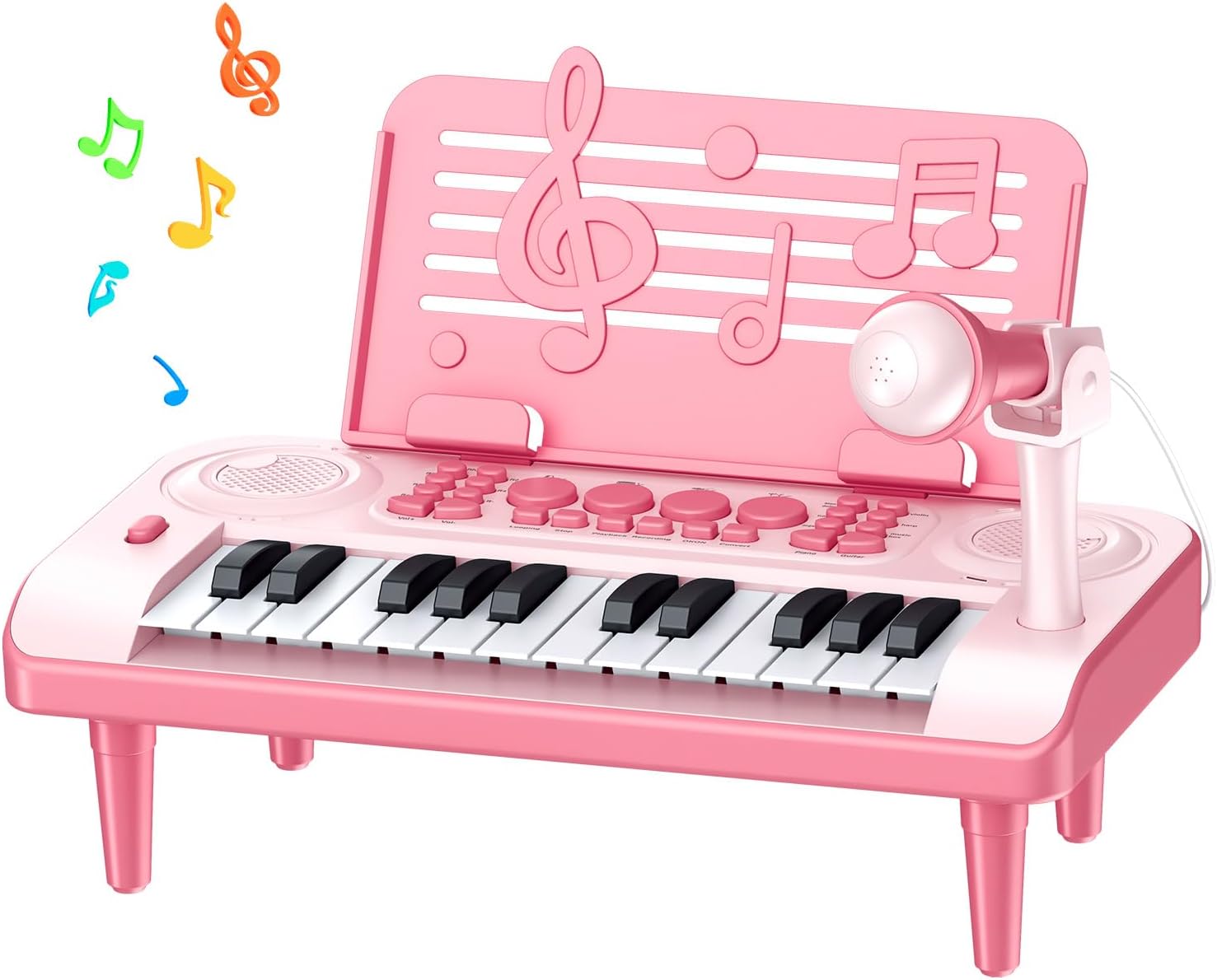 Toddler Piano Toy, Pink Baby Piano, 24 Keys, Perfect for 1-5 Year Old Girls