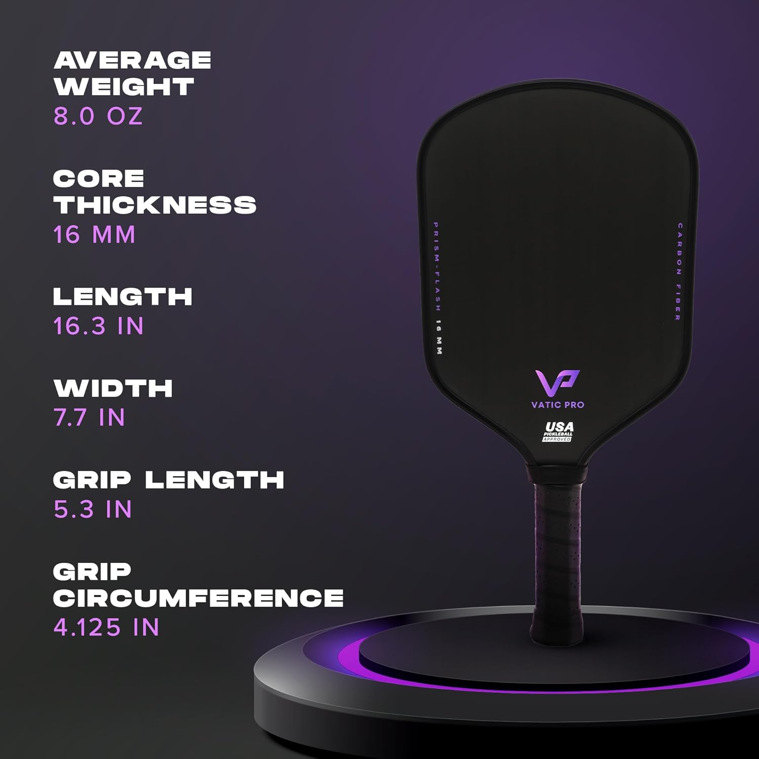 HTPICK 16mm Vatic Pro Prism Carbon Fiber Paddle