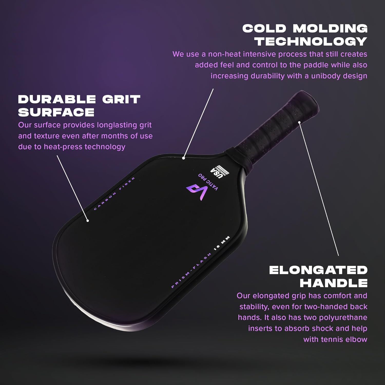 HTPICK 16mm Vatic Pro Prism Carbon Fiber Paddle