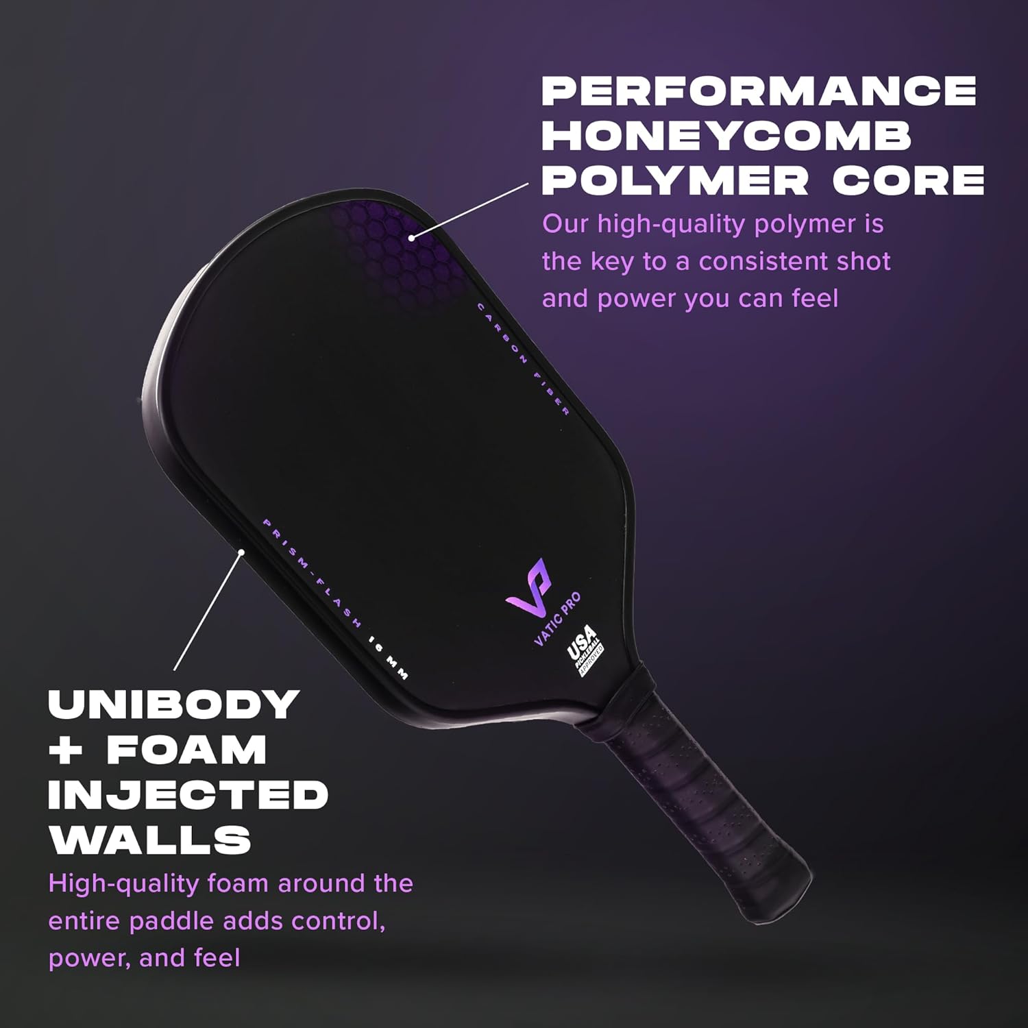 HTPICK 16mm Vatic Pro Prism Carbon Fiber Paddle