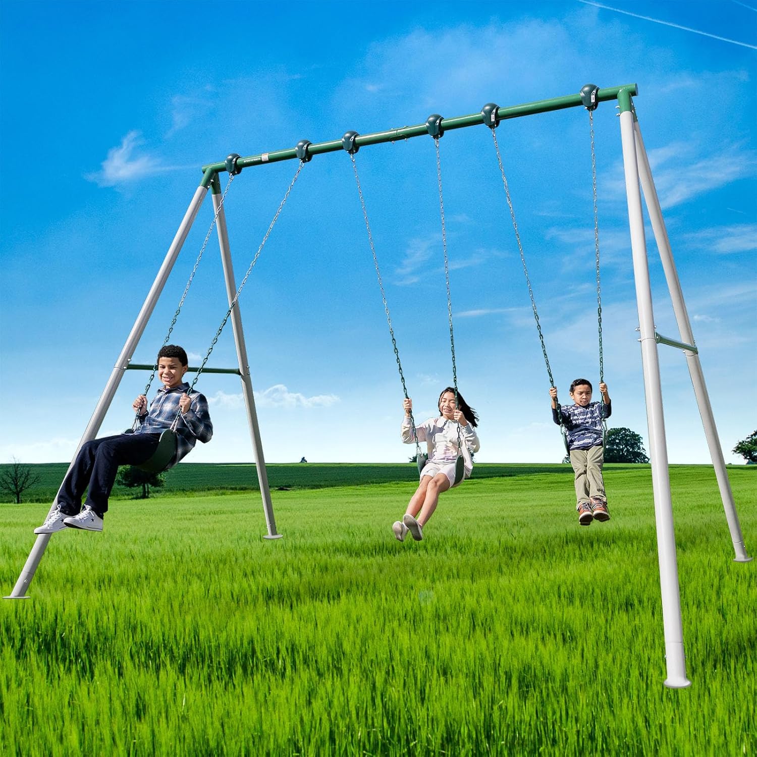 10ft Metal Swing Set