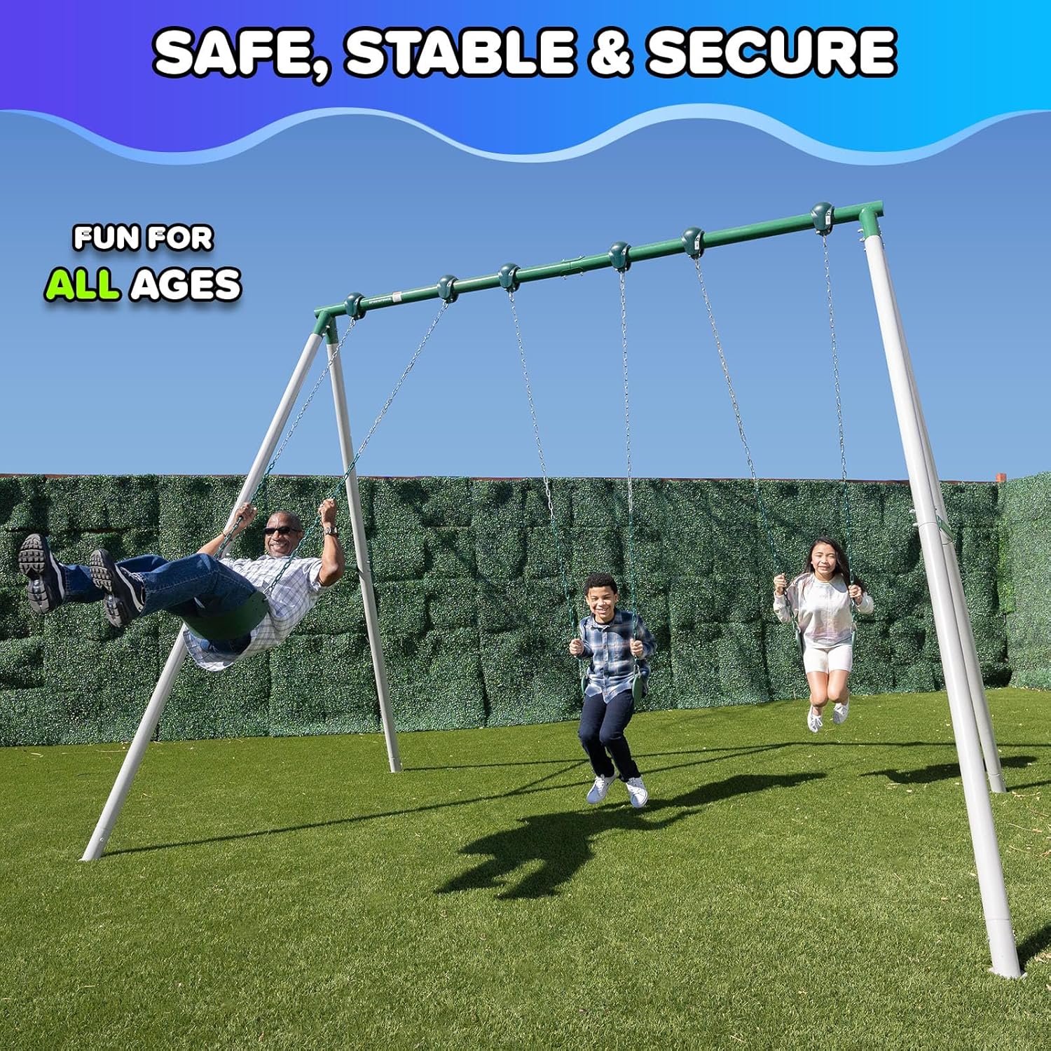 10ft Metal Swing Set