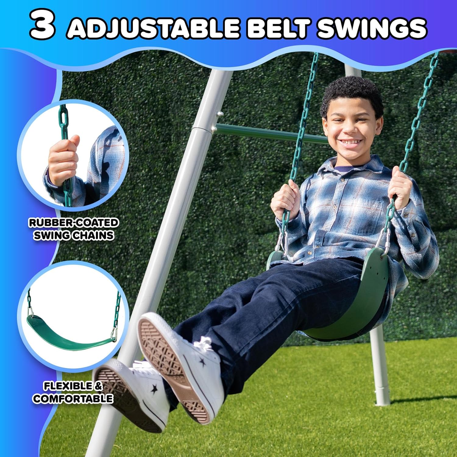 10ft Metal Swing Set