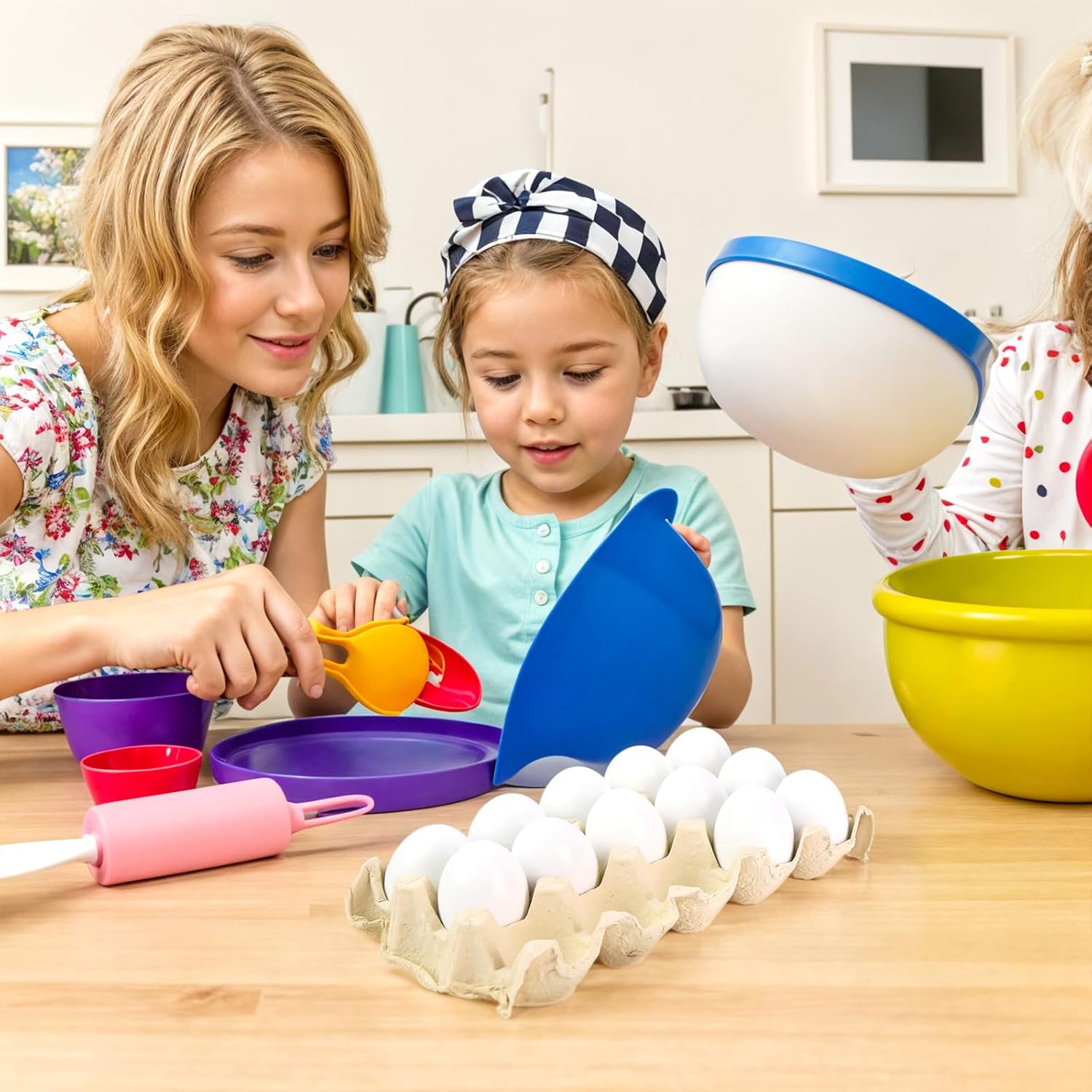 15 Pack White Wooden Easter Eggs