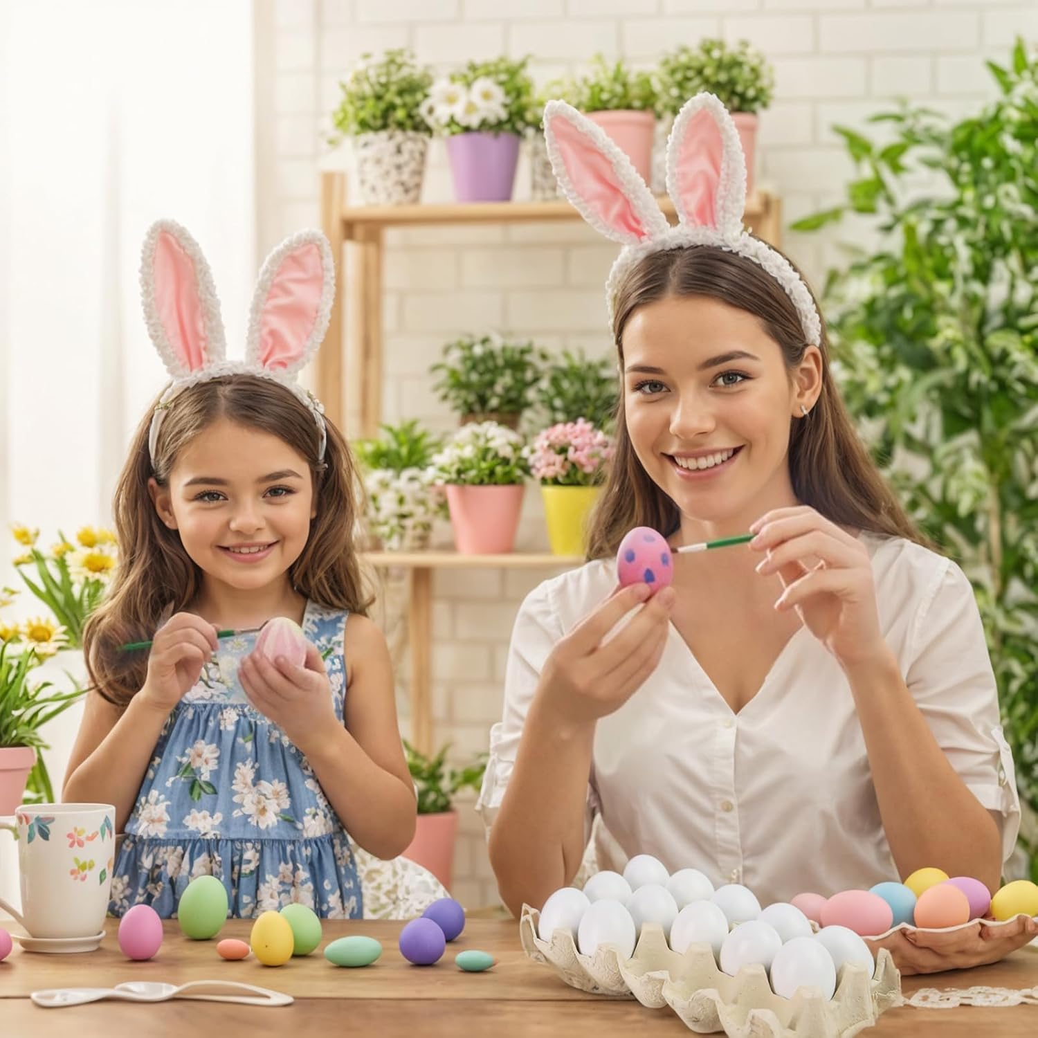 15 Pack White Wooden Easter Eggs