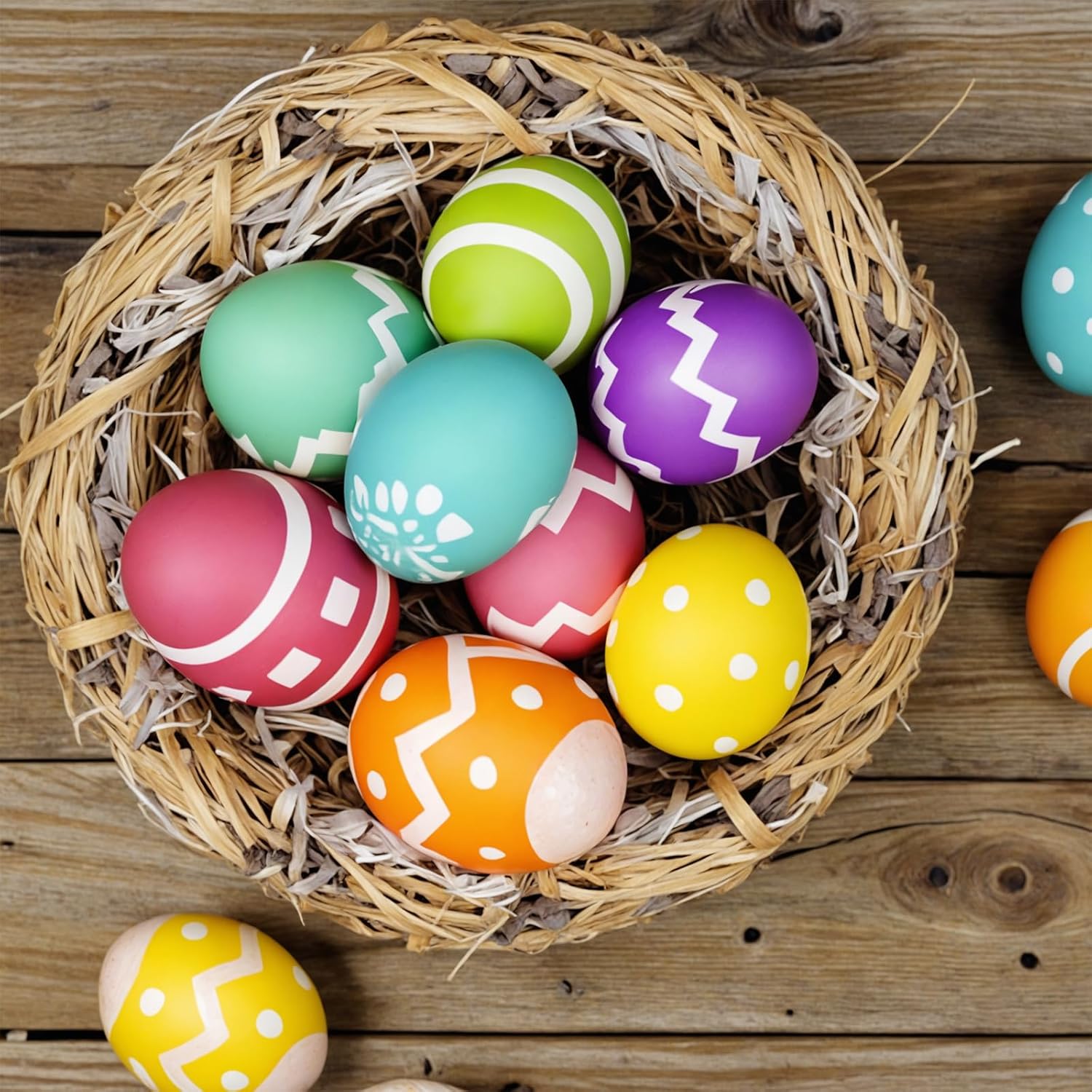 15 Pack White Wooden Easter Eggs