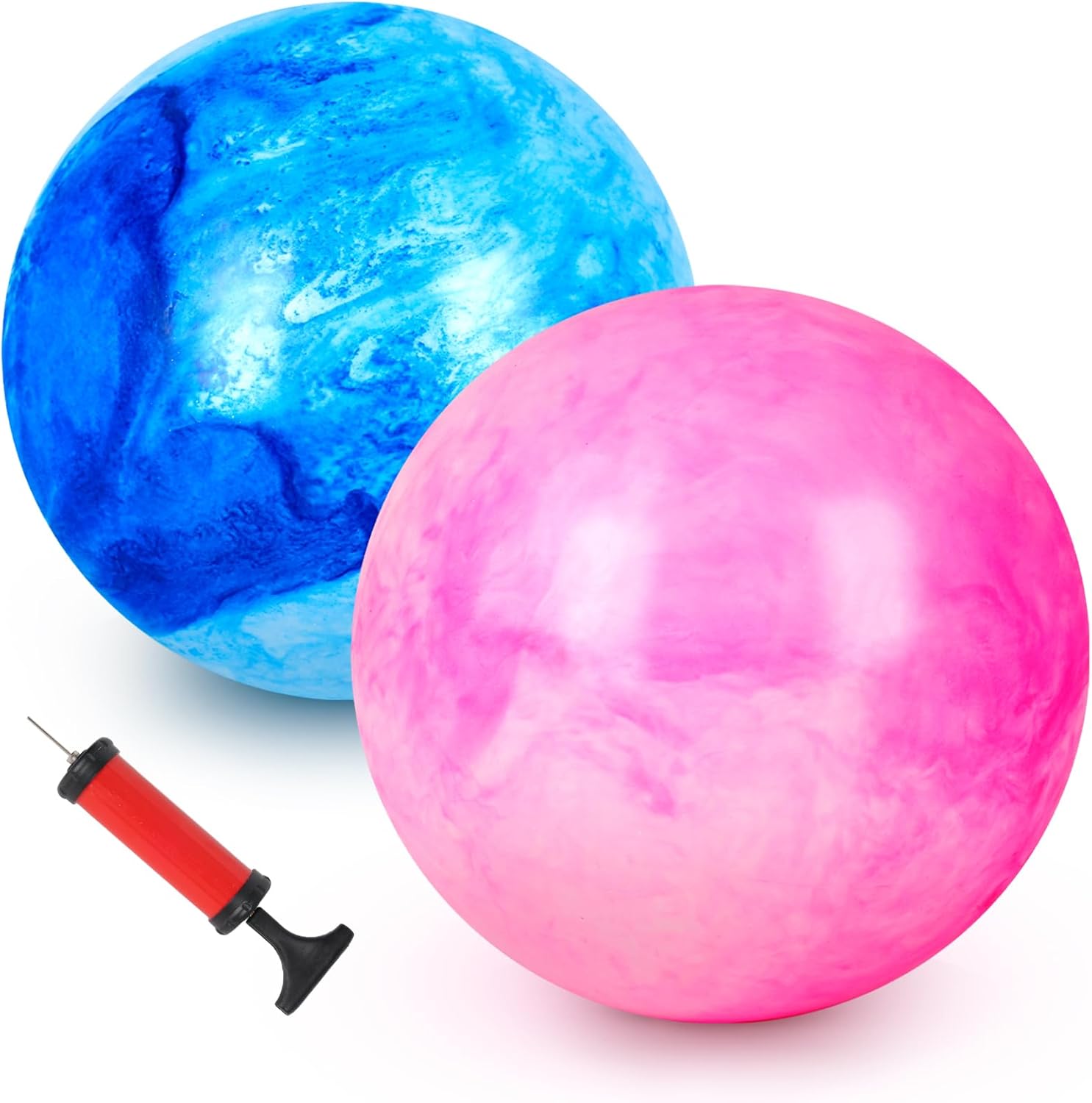 2 Pack Inflatable Playground Balls, Rubber Kick Balls