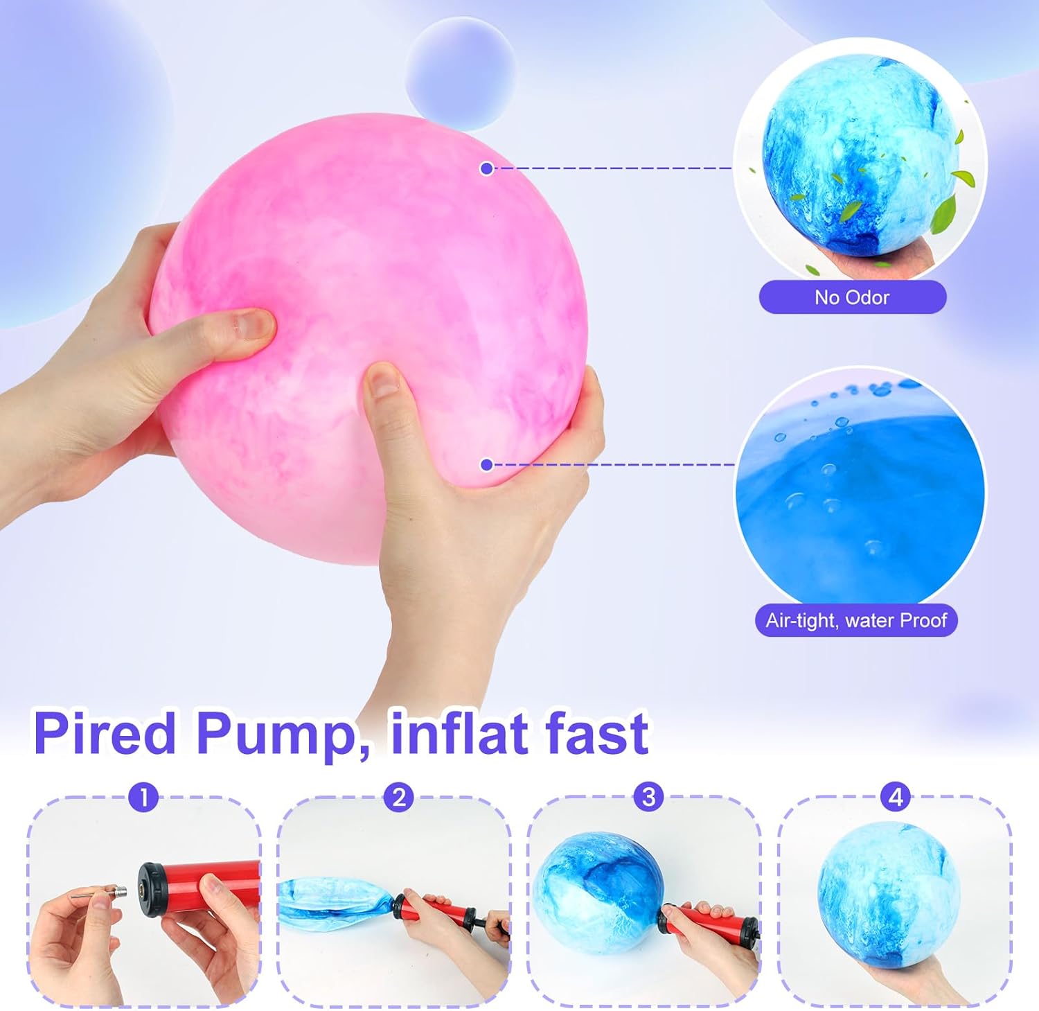 2 Pack Inflatable Playground Balls, Rubber Kick Balls