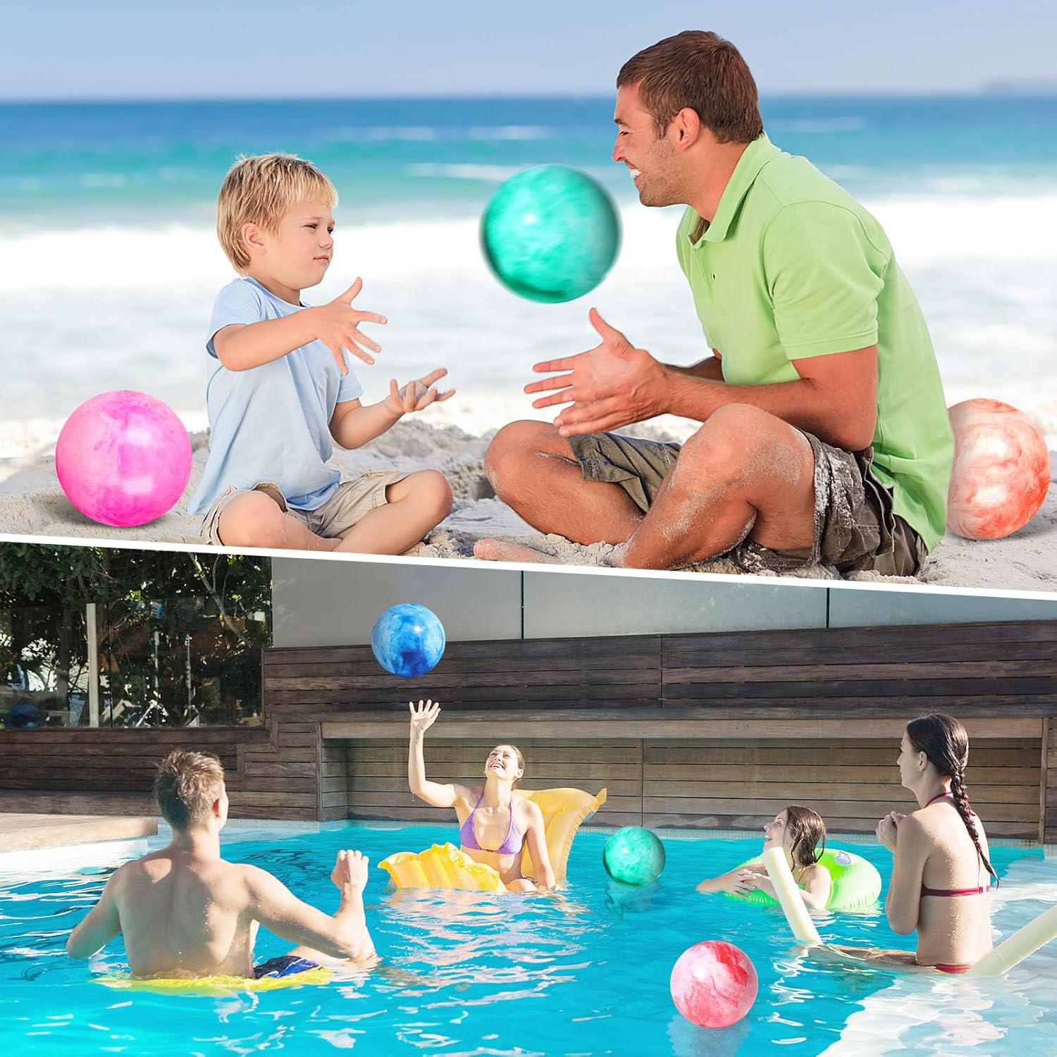2 Pack Inflatable Playground Balls, Rubber Kick Balls