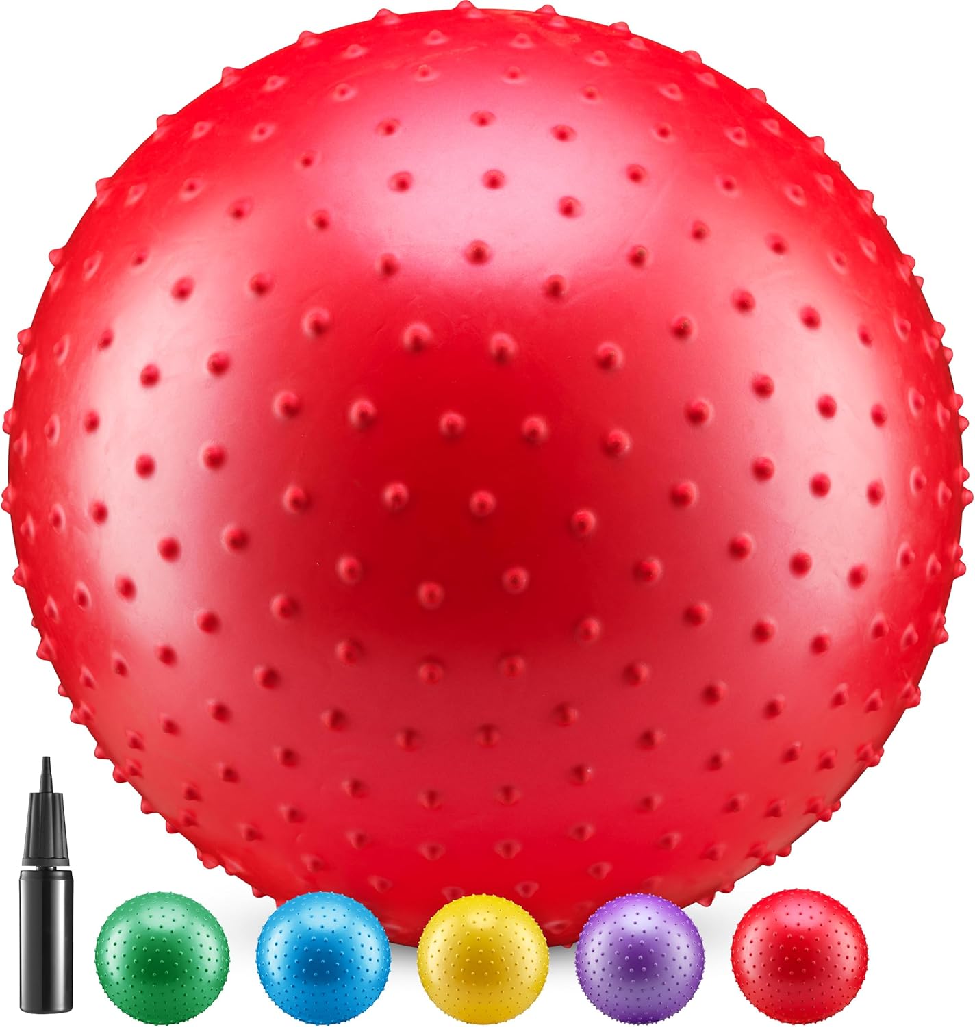 5 Inflatable Jumbo Balls, 18 inches, With Hand Air Pump