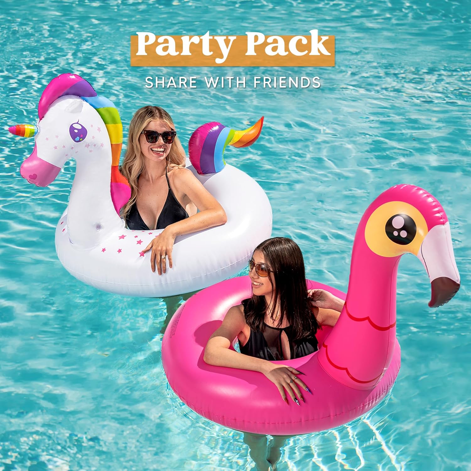 2 Pack Flamingo Unicorn Pool Pontoon Boat
