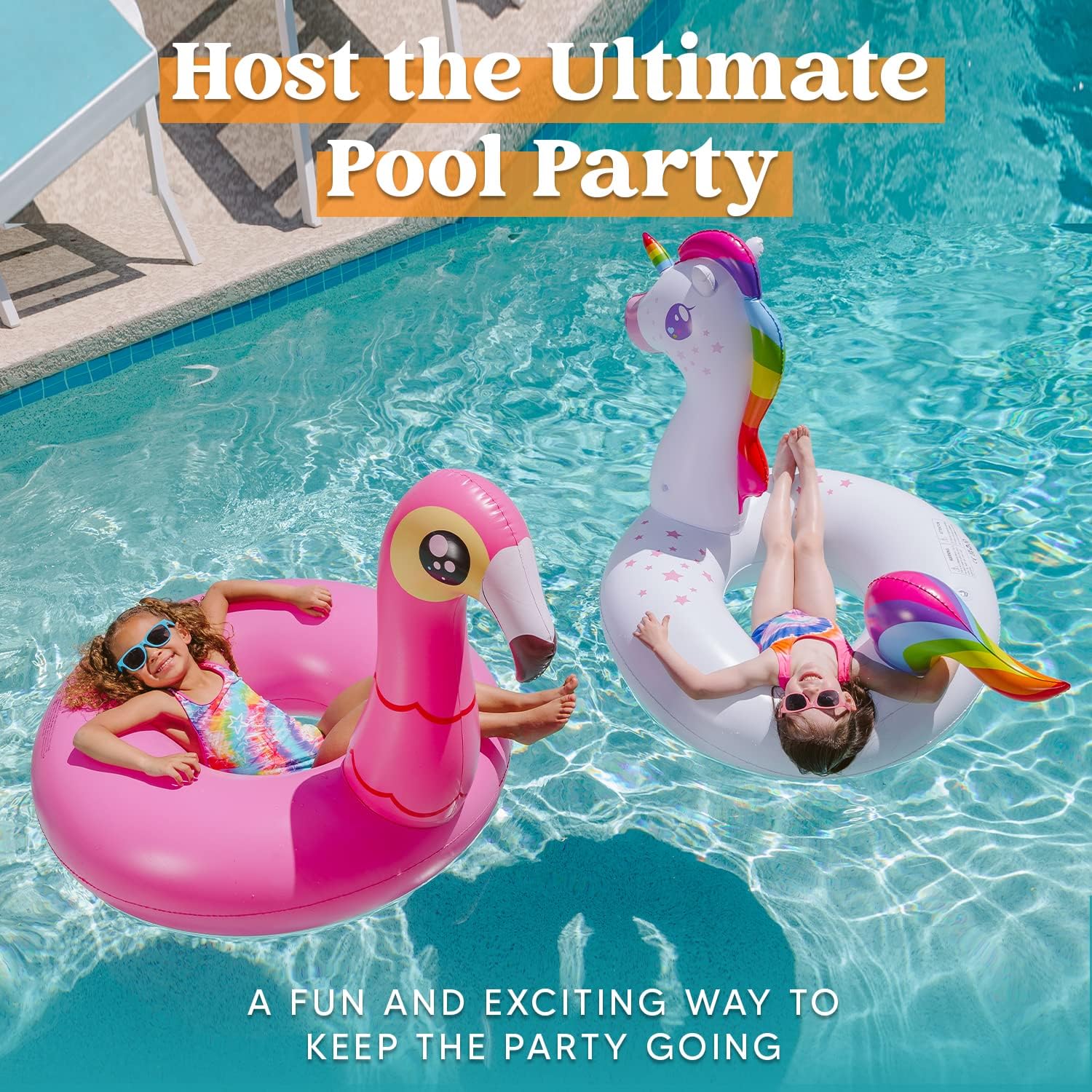 2 Pack Flamingo Unicorn Pool Pontoon Boat