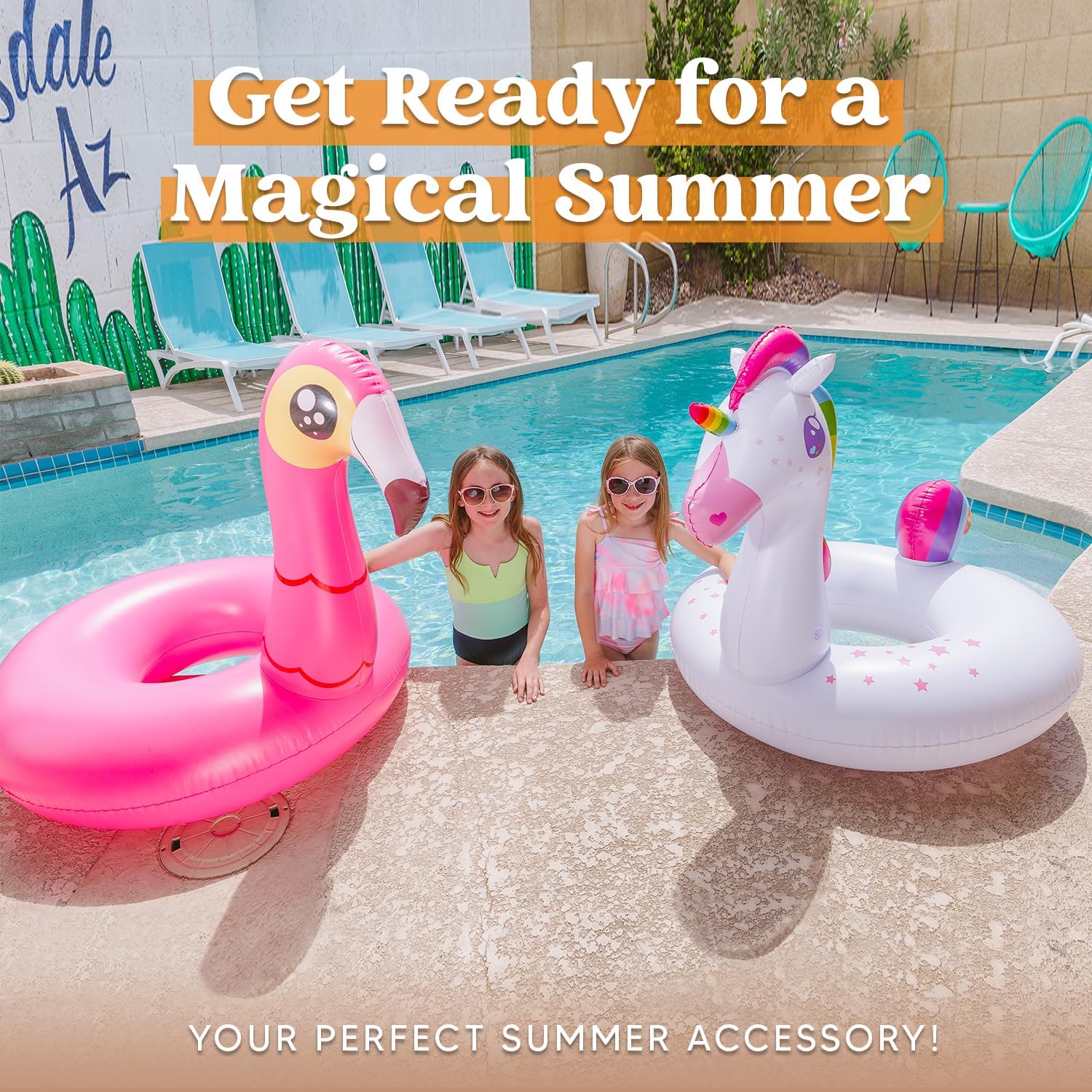 2 Pack Flamingo Unicorn Pool Pontoon Boat