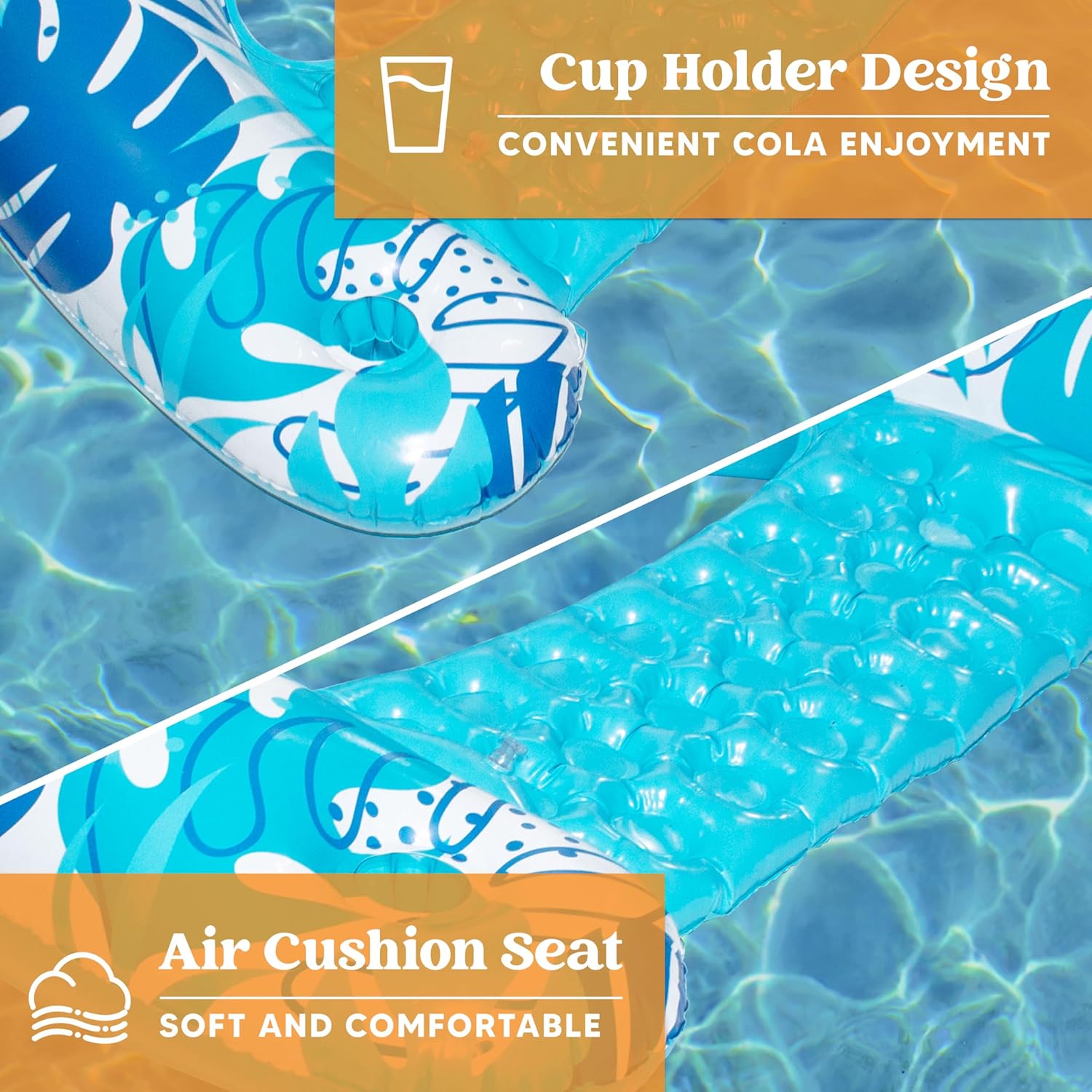 2 Pack Inflatable Pool Pontoon Boat Adult