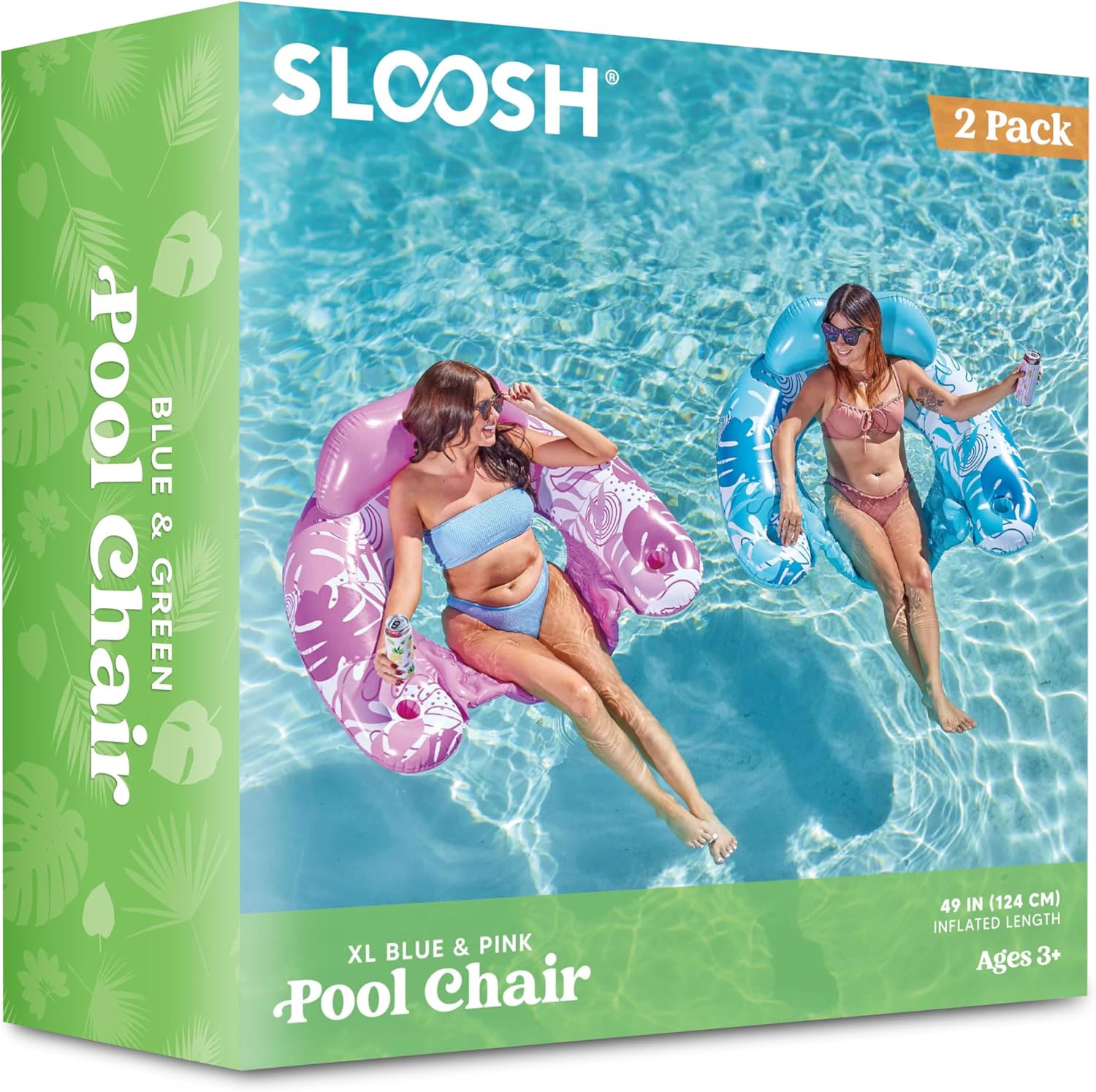 2 Pack Inflatable Pool Pontoon Boat Adult