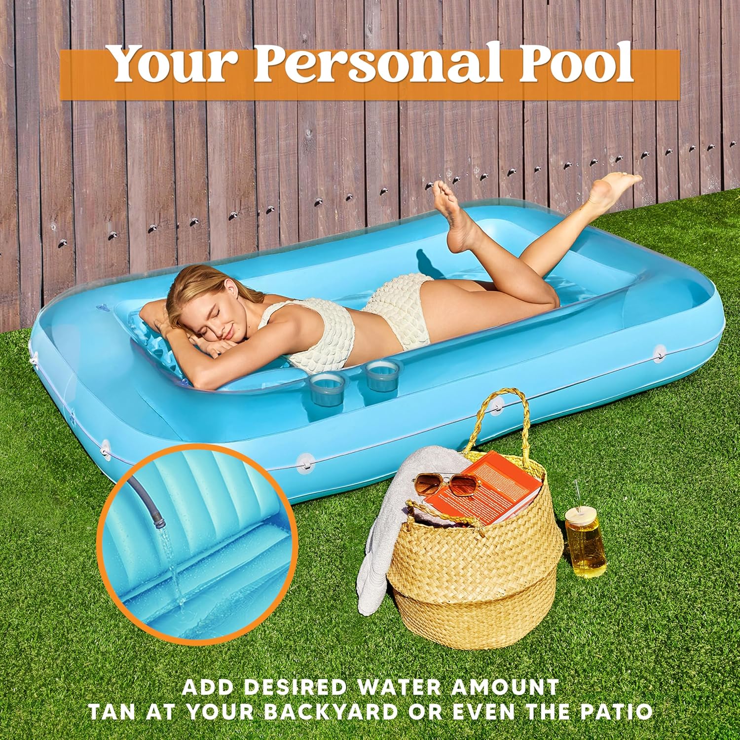 406070"x 46"Inflatable Tanning Pool Lounger
