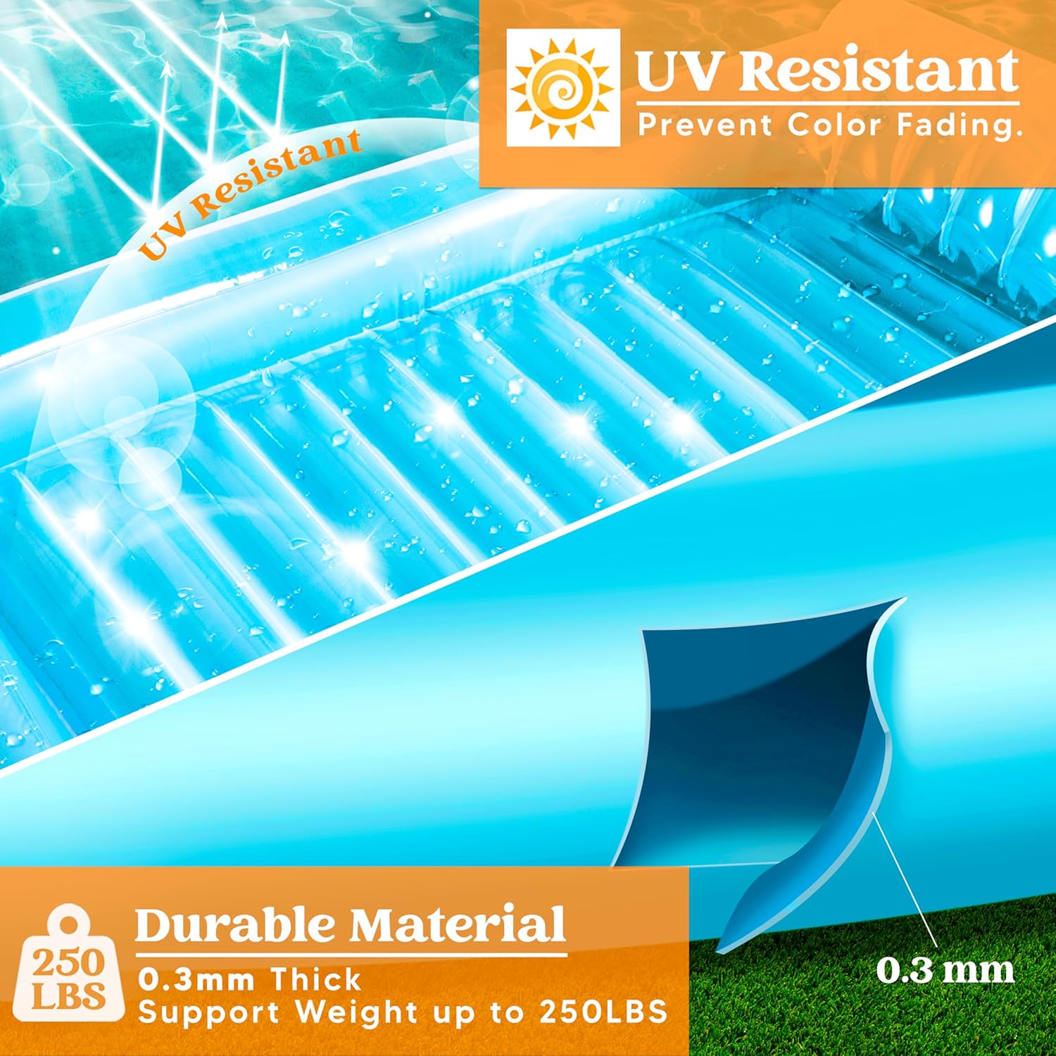 406070"x 46"Inflatable Tanning Pool Lounger
