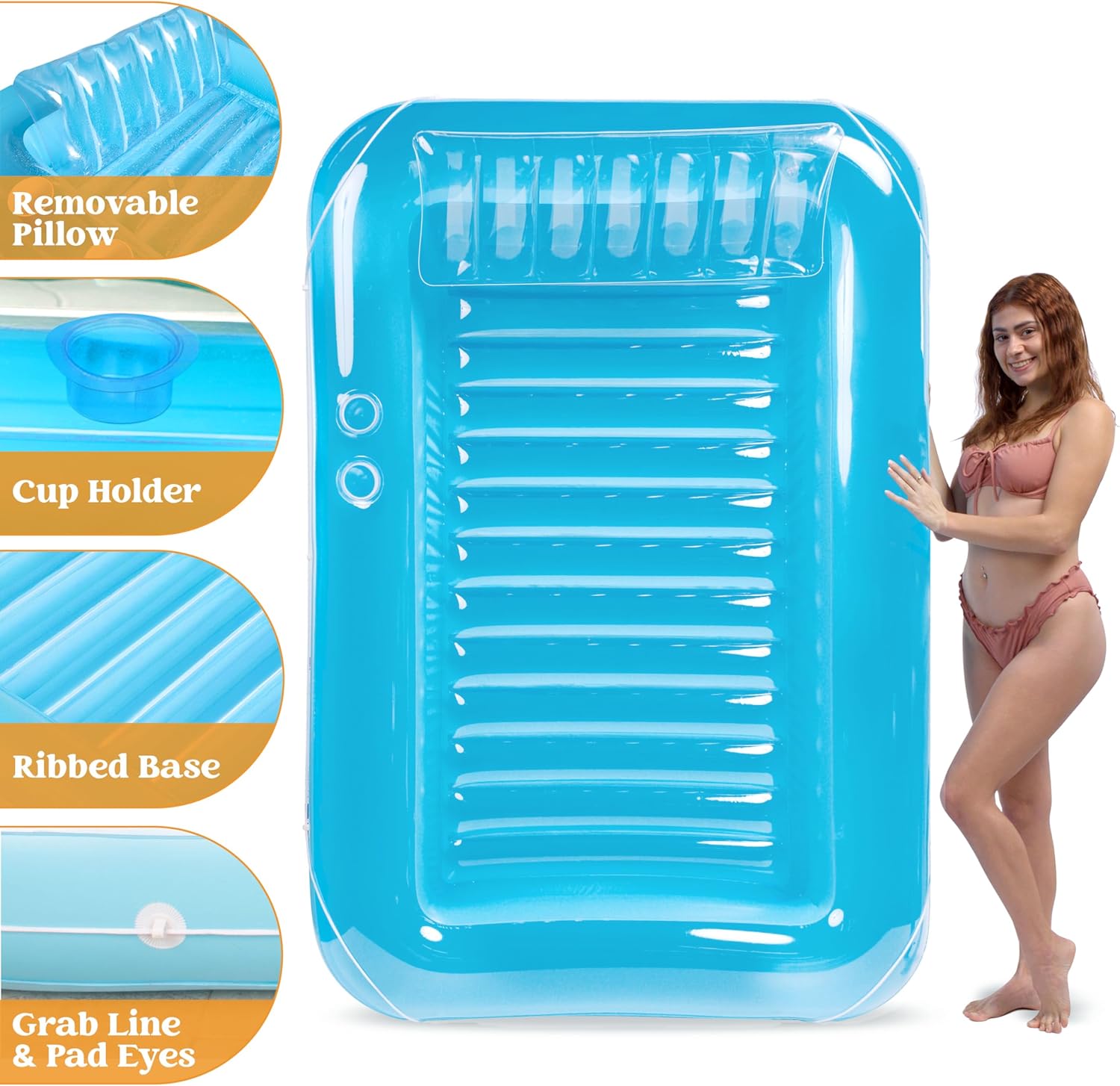 406070"x 46"Inflatable Tanning Pool Lounger