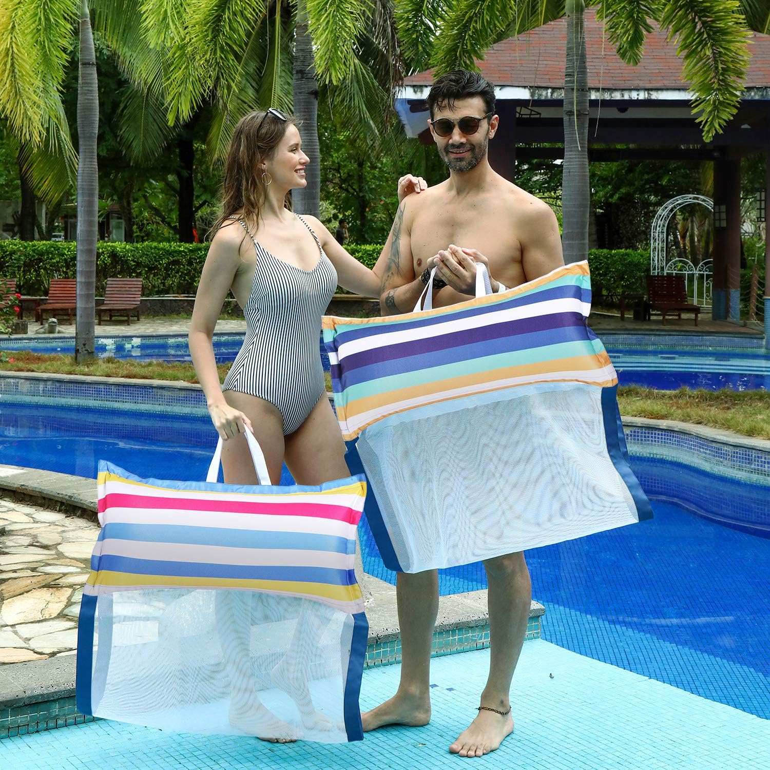 Pool Hammock, Size XL, 2 Pack Inflatable Water Pontoon