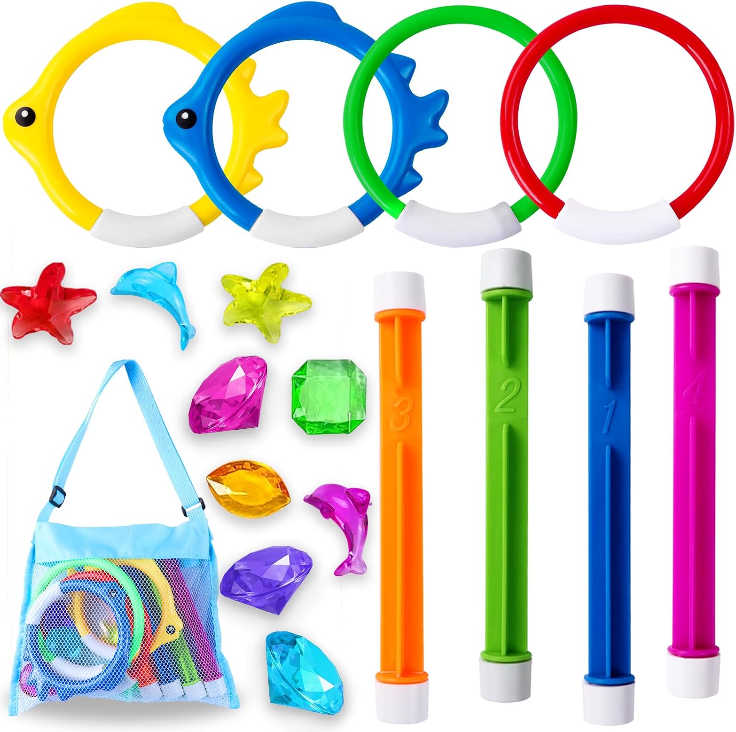 18 Pieces Pool Diving Swimming Toys