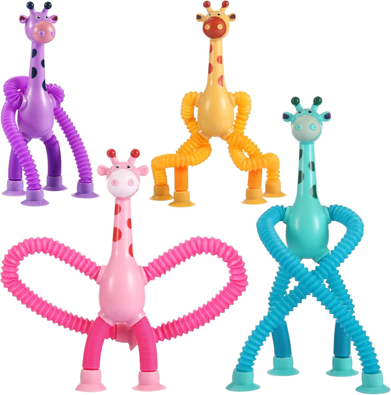 4 Pack Suction Cup Giraffe Toys