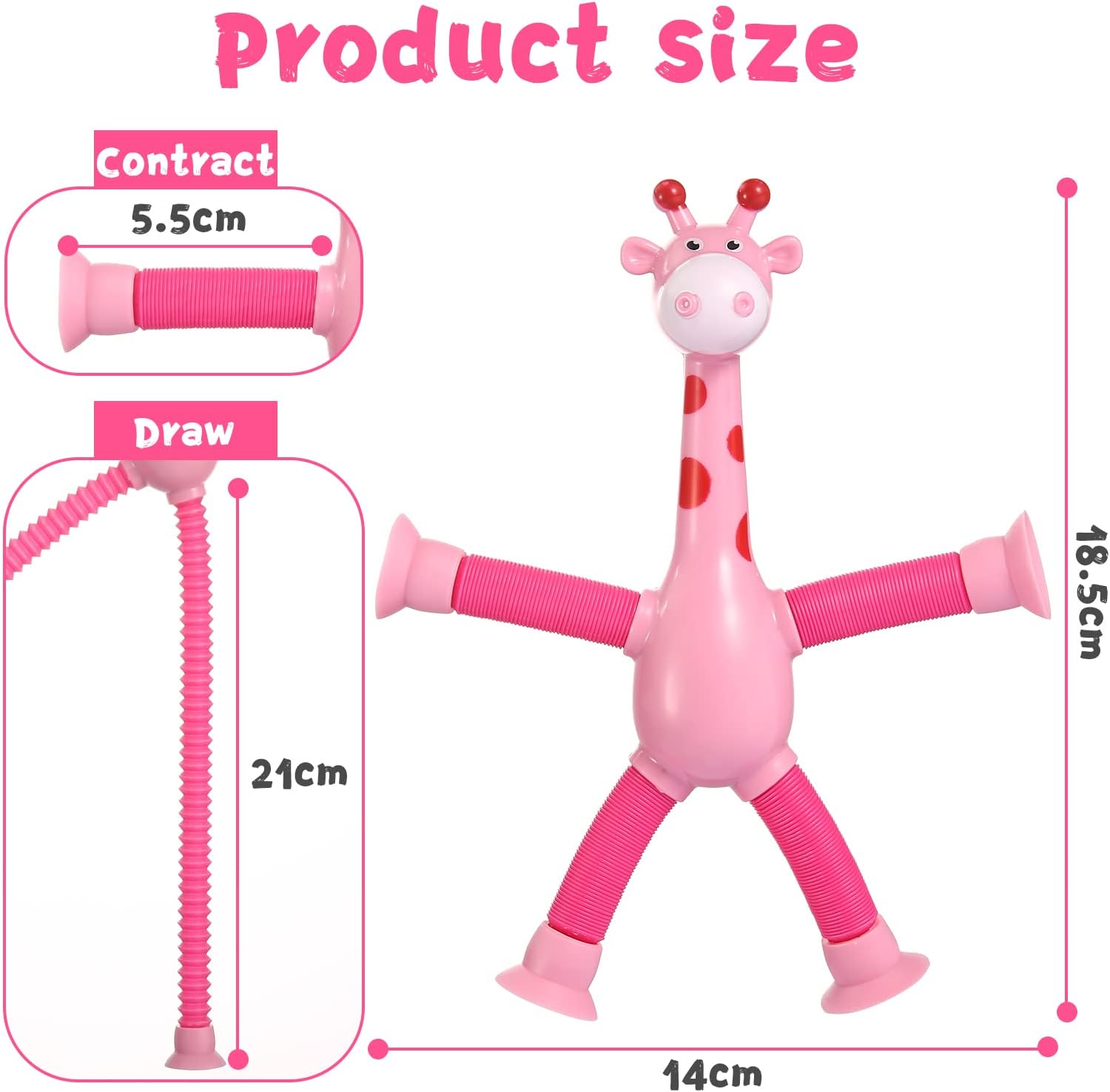 4 Pack Suction Cup Giraffe Toys