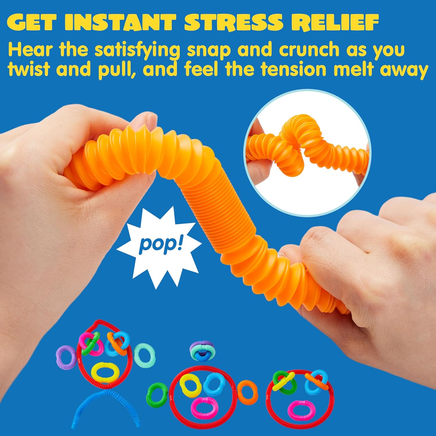 18 Pack Pop Tubes, Sensory Toys