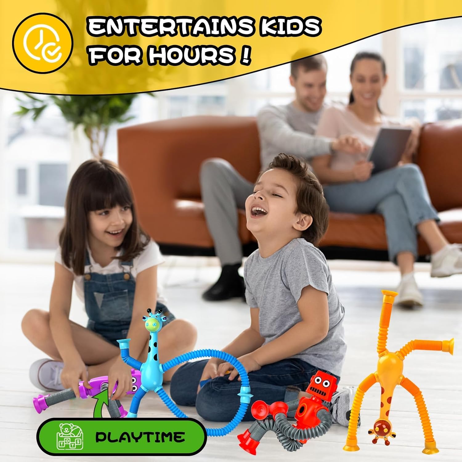 4 Pack Robot Sensory Travel Toys